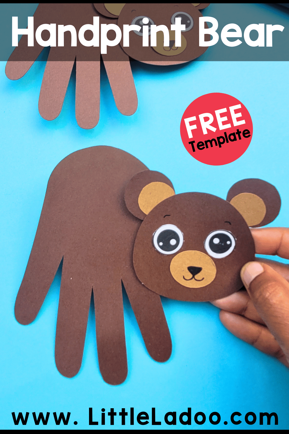 Handprint Bear Craft Free Template 