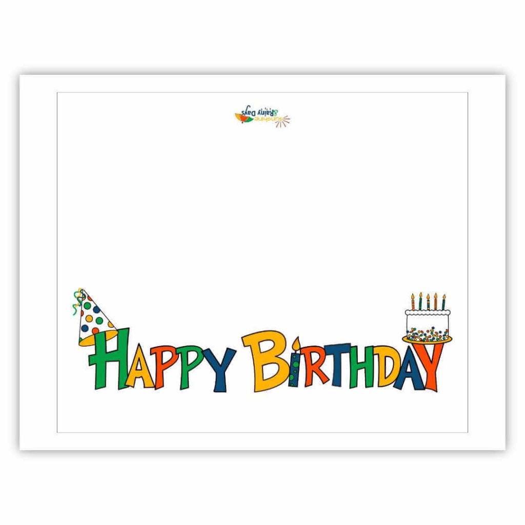 Happy Birthday Card Free Printable Sunshine And Rainy Days Worksheets Library