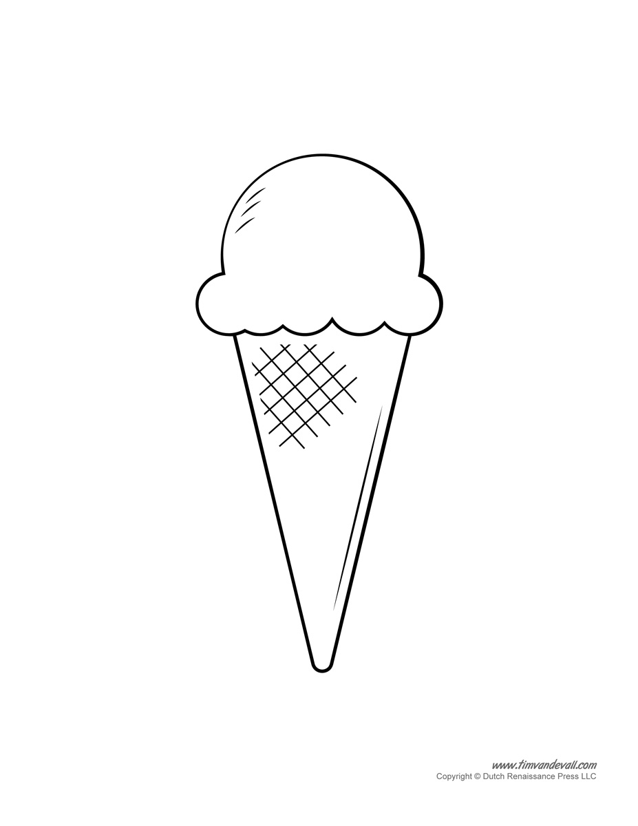 Ice Cream Templates And Coloring Pages For An Ice Cream Party