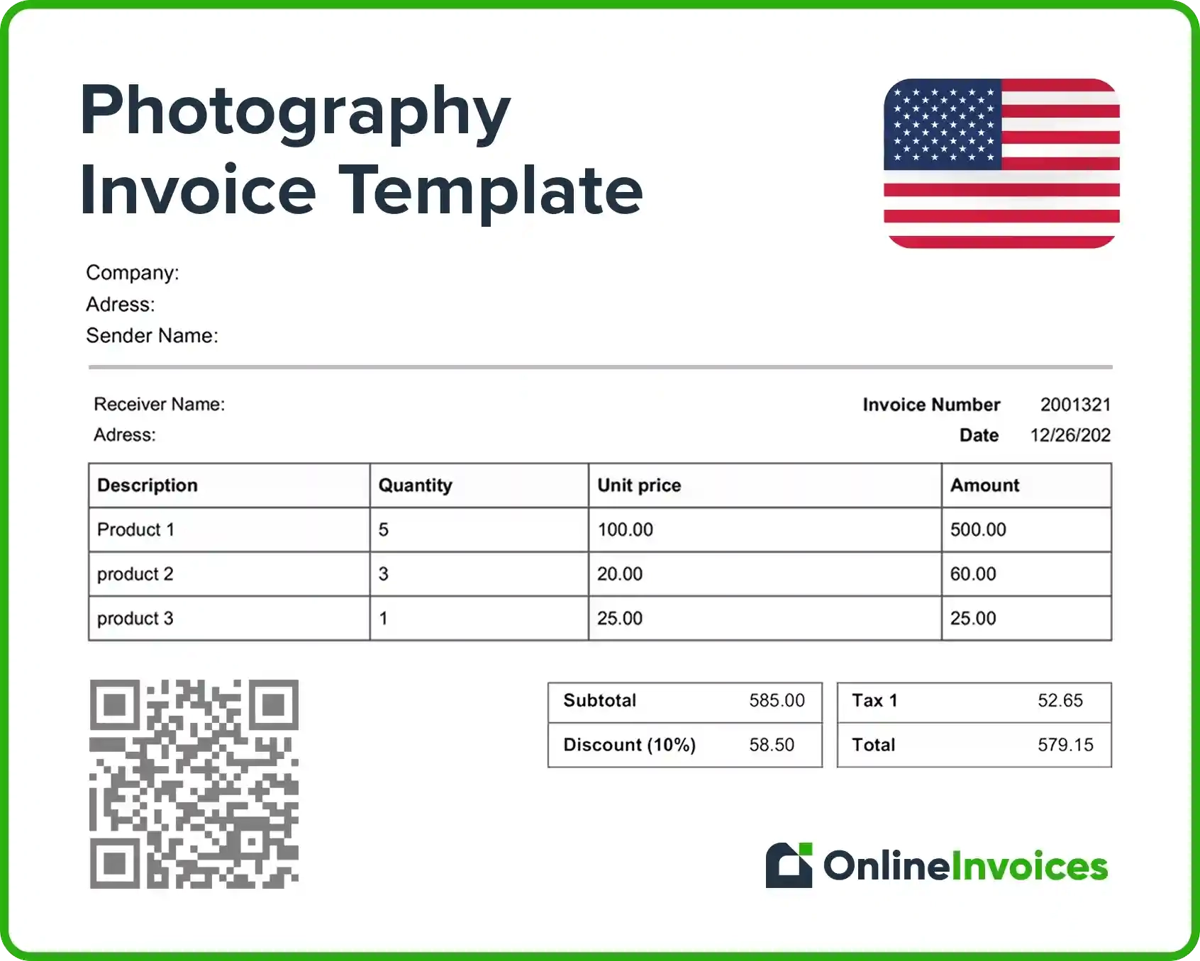 Invoice Templates USA Online Invoices