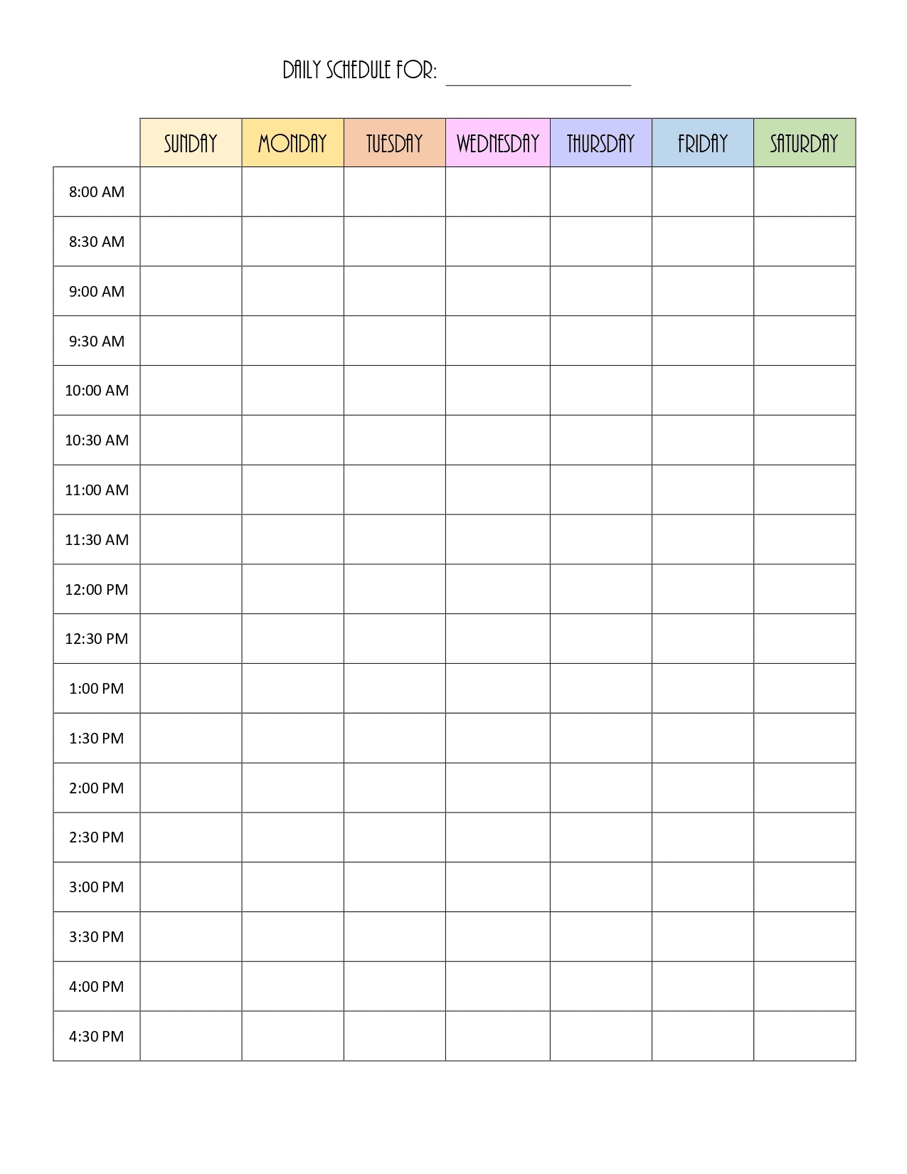 Kids Schedule Template Customize Online And Print At Home