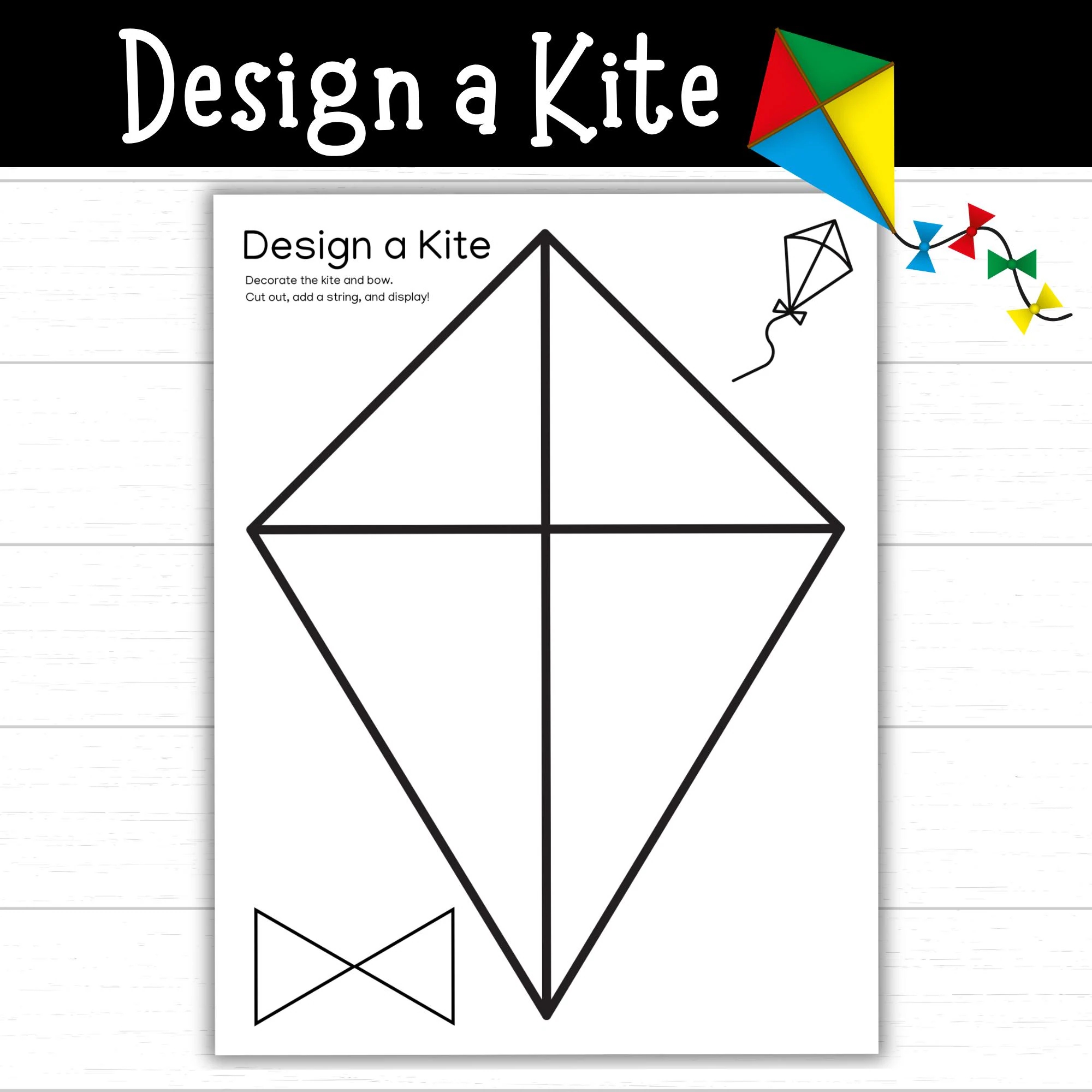 Kite Craft Template Etsy