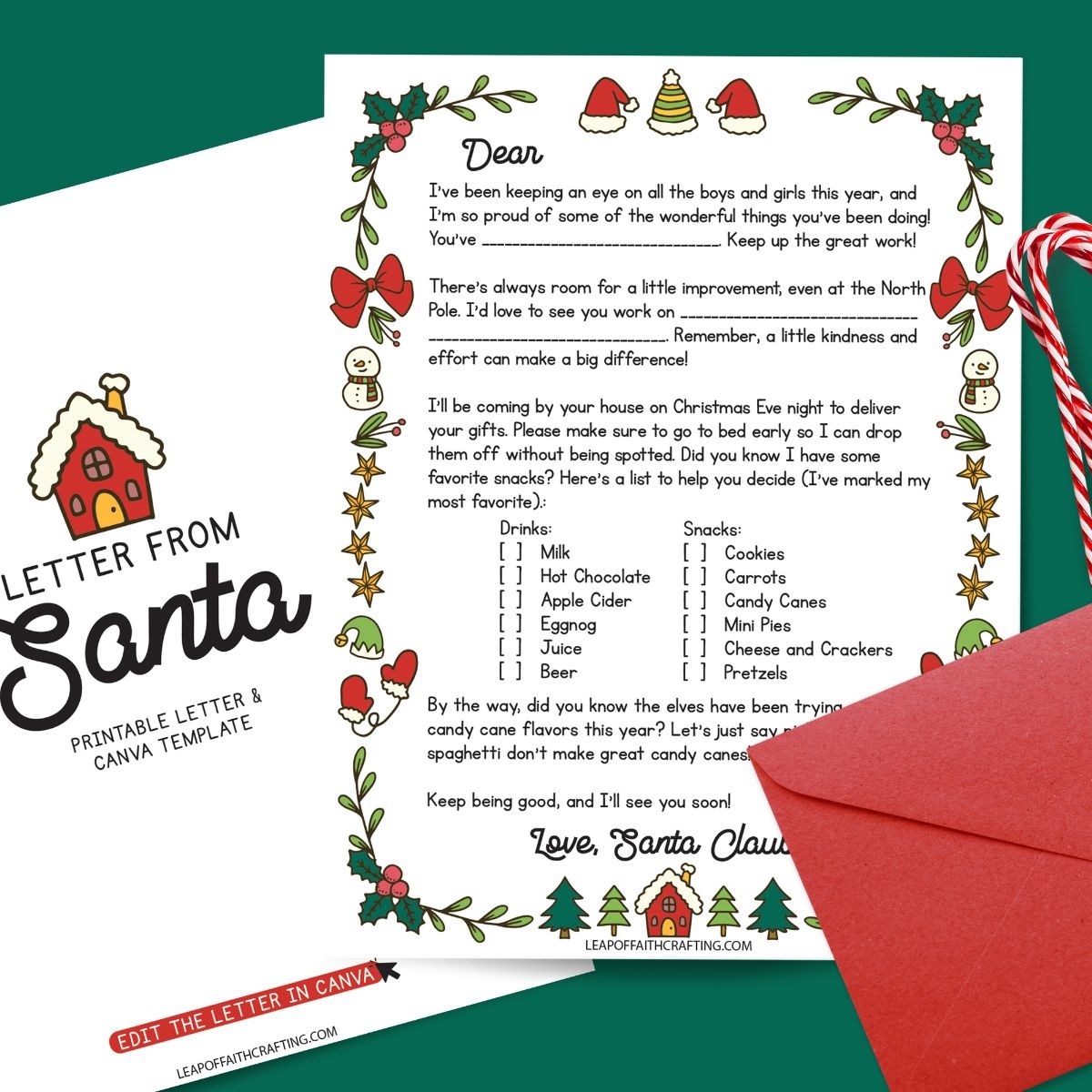 Free Printable Template Letter From Santa