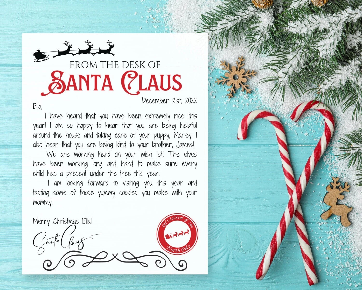 Free Printable Letter From Santa Template