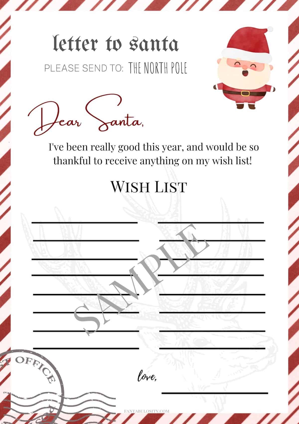 Letter To Santa Template Fantabulosity
