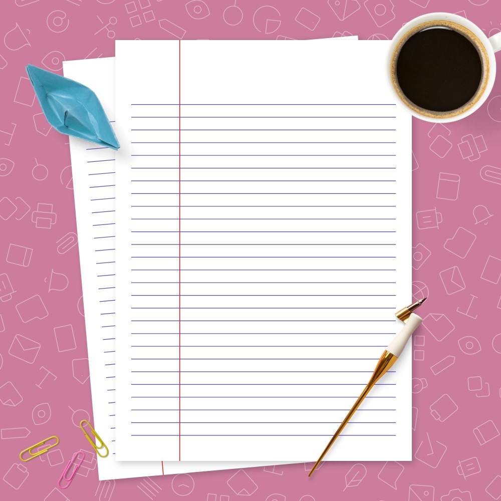Lined Paper Template Narrow Ruled 6 35mm Blue Template Printable PDF