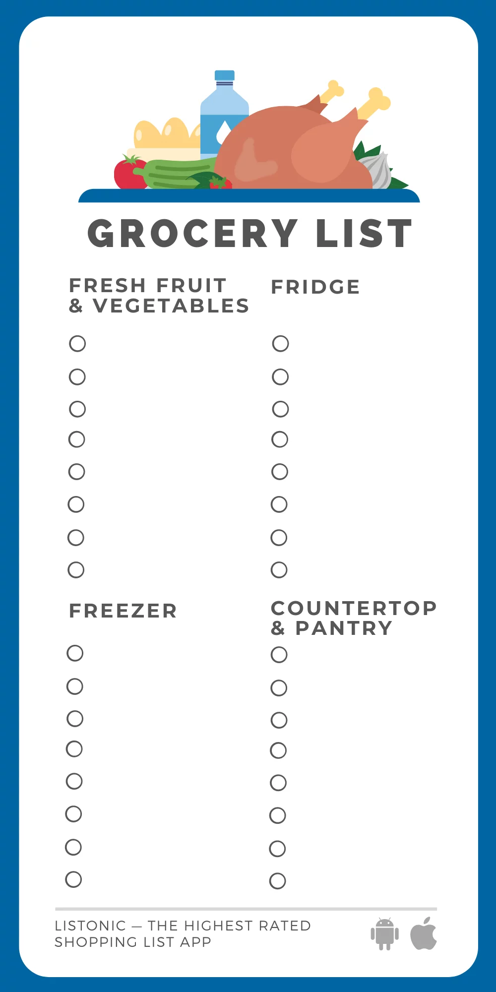 Make Your Own Printable Grocery List Template 2025 Update Listonic