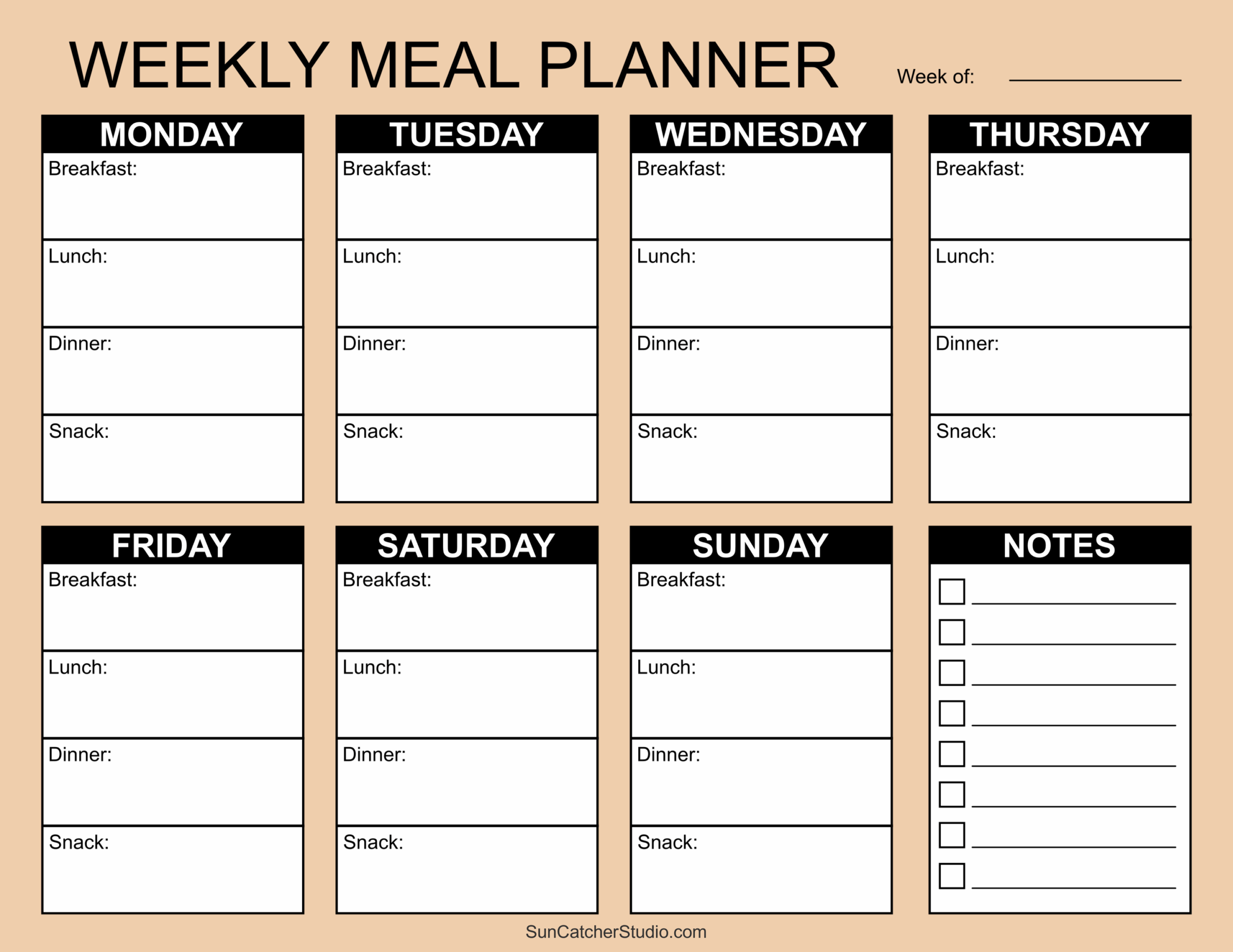 Meal Planners Printable Weekly Menu Templates PDF Free Printables Monograms Design Tools Patterns U0026 DIY Projects