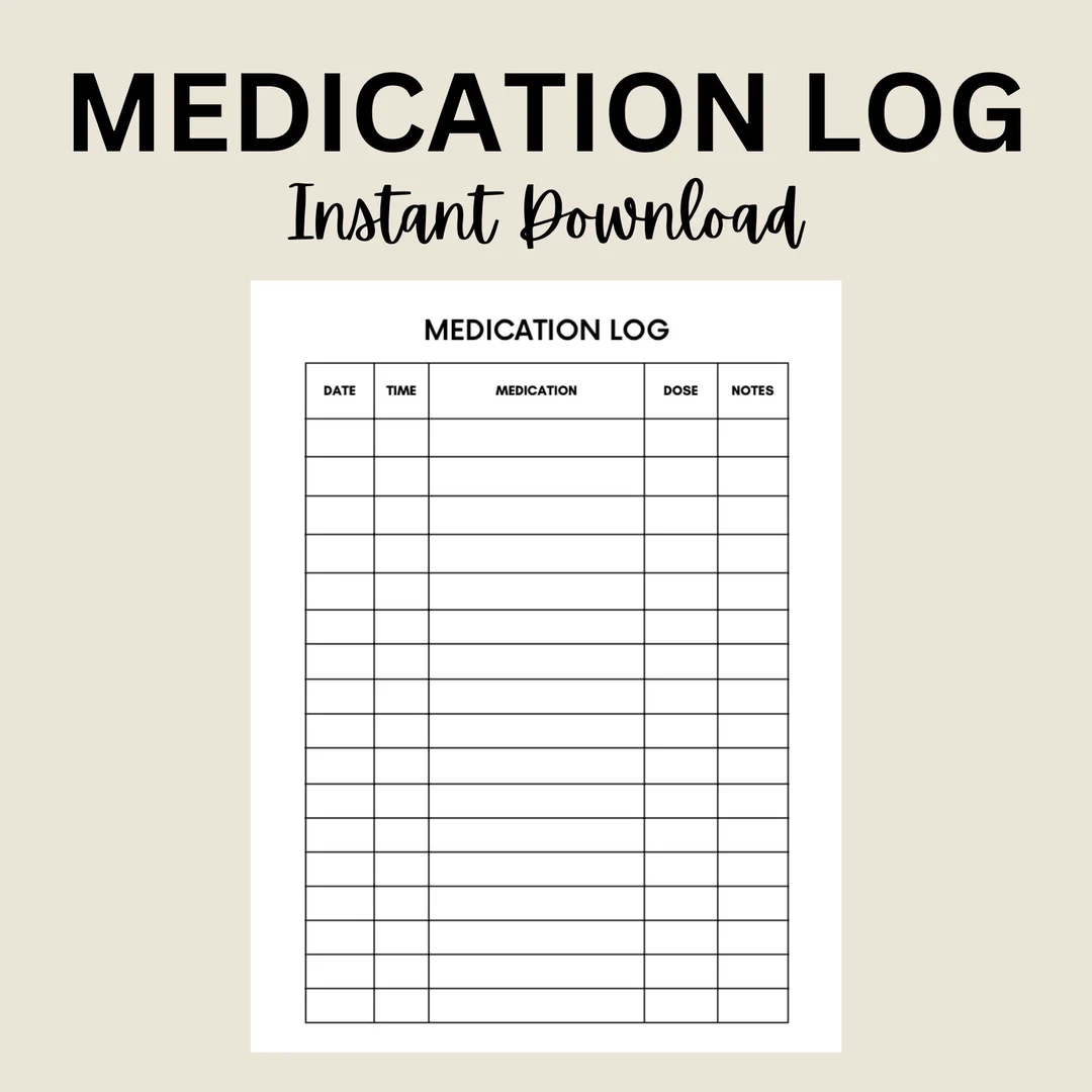 Printable Medication List Template Free