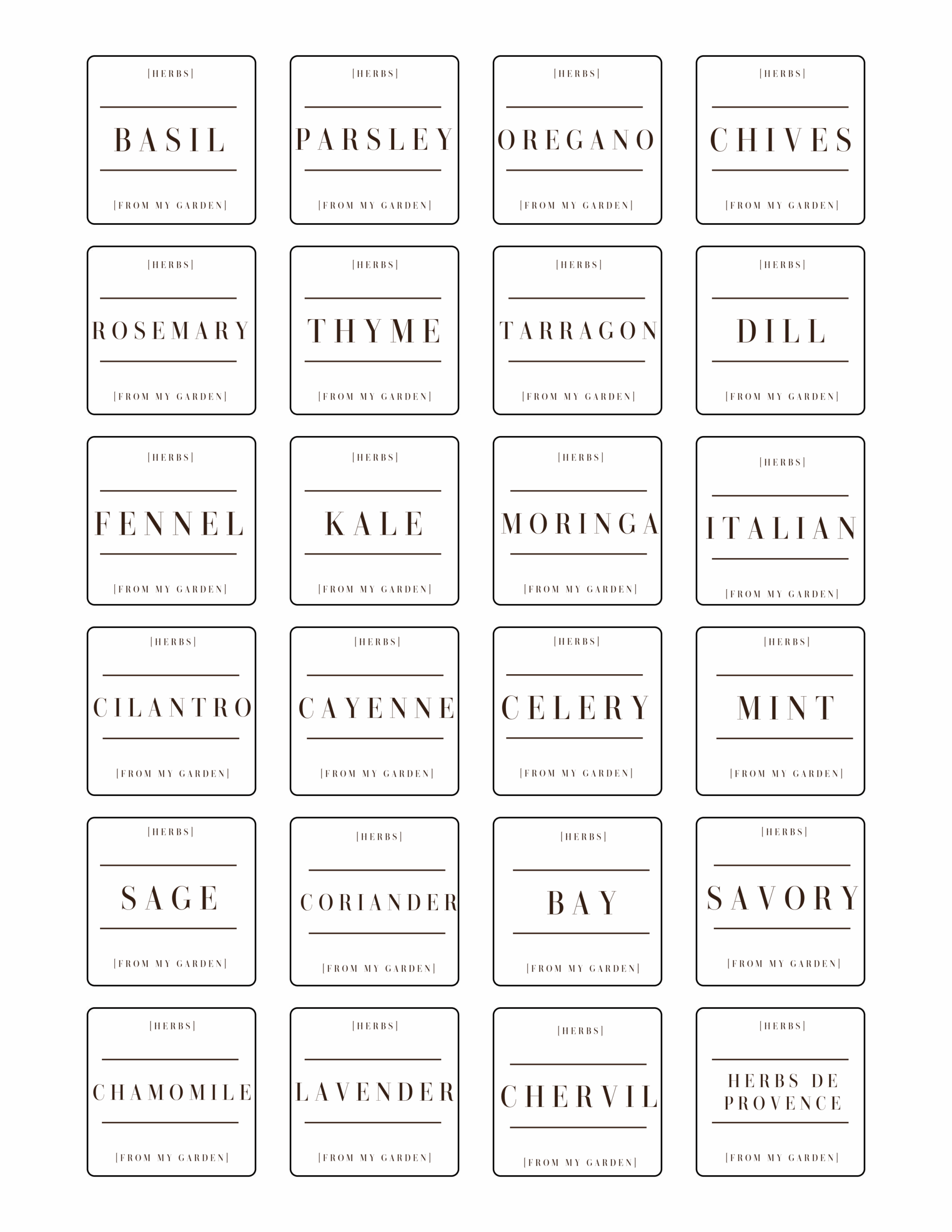 modern farmhouse dried herb labels free printable first home love life