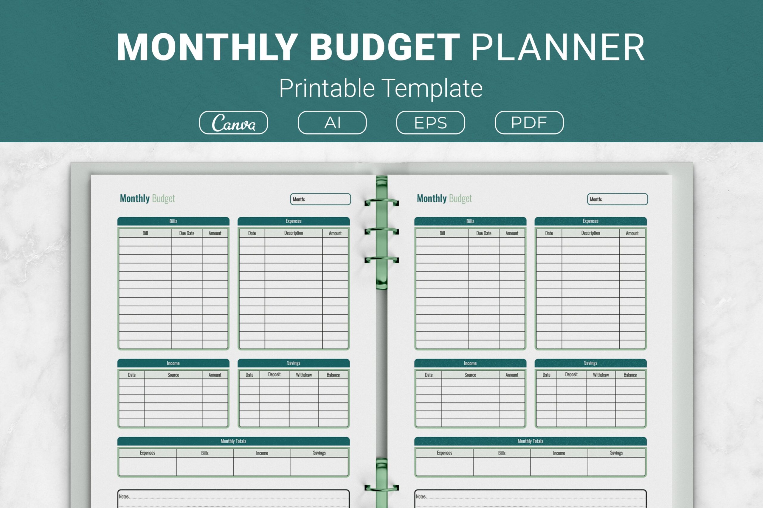 Monthly Budget Plan Printable Template