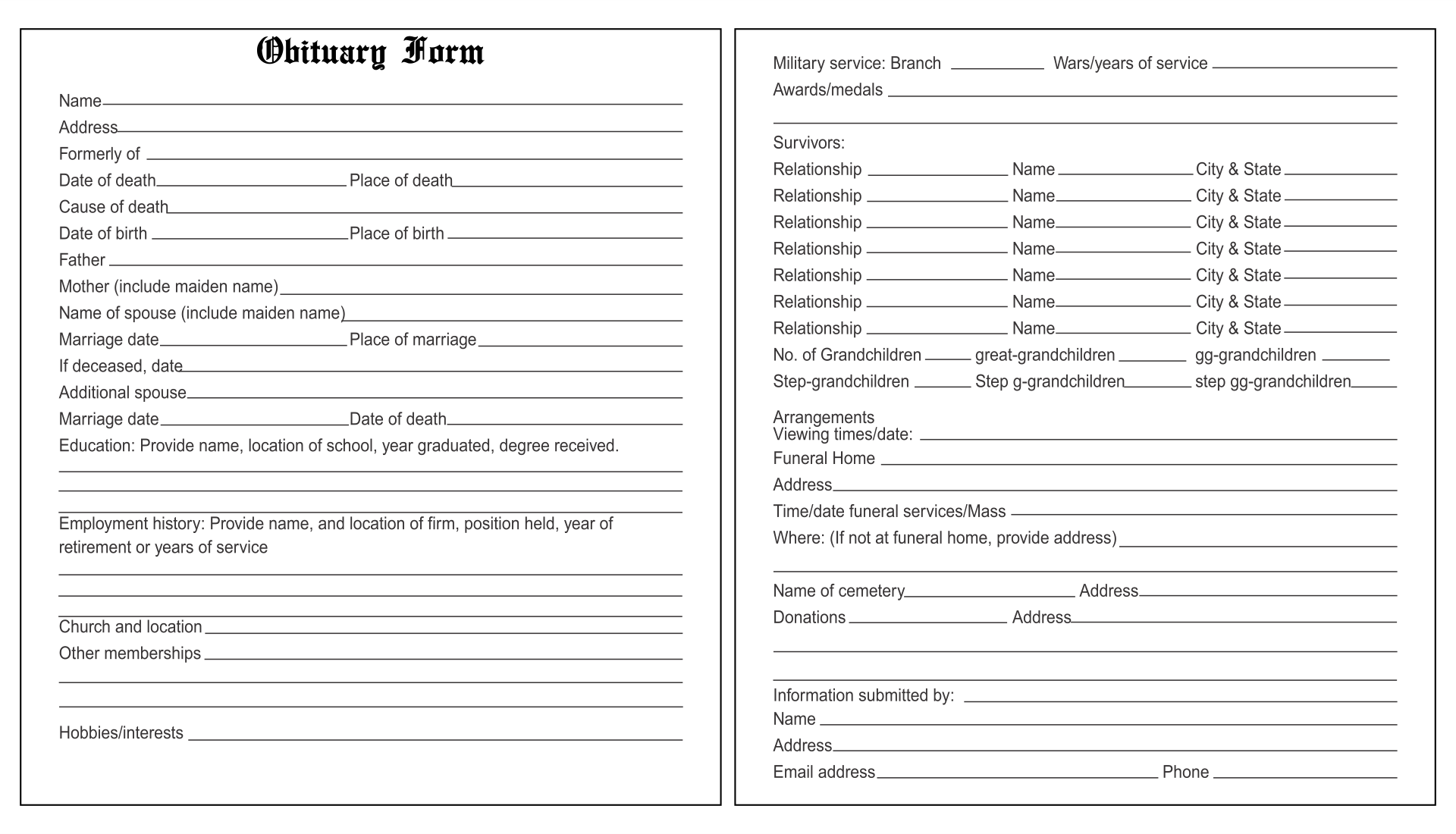 Obituary Bookmarks Free 10 Free PDF Printables Printablee