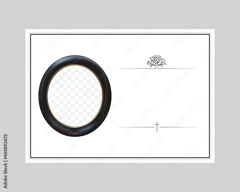 Obituary Template With Blank Space And Oval Picture Frame A4 Format Vector Illustration Stock Vector Adobe Stock