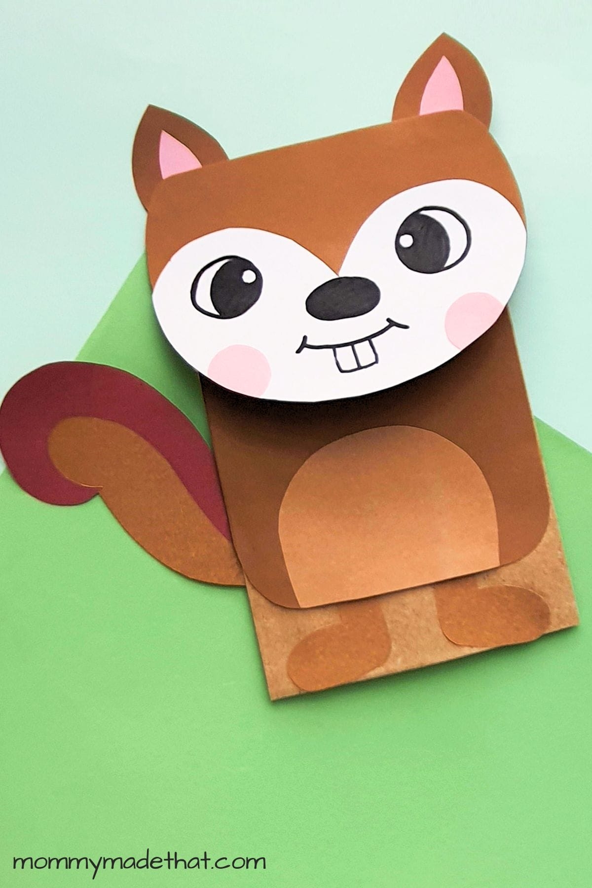 Paper Bag Squirrel Craft Free Printable Template 