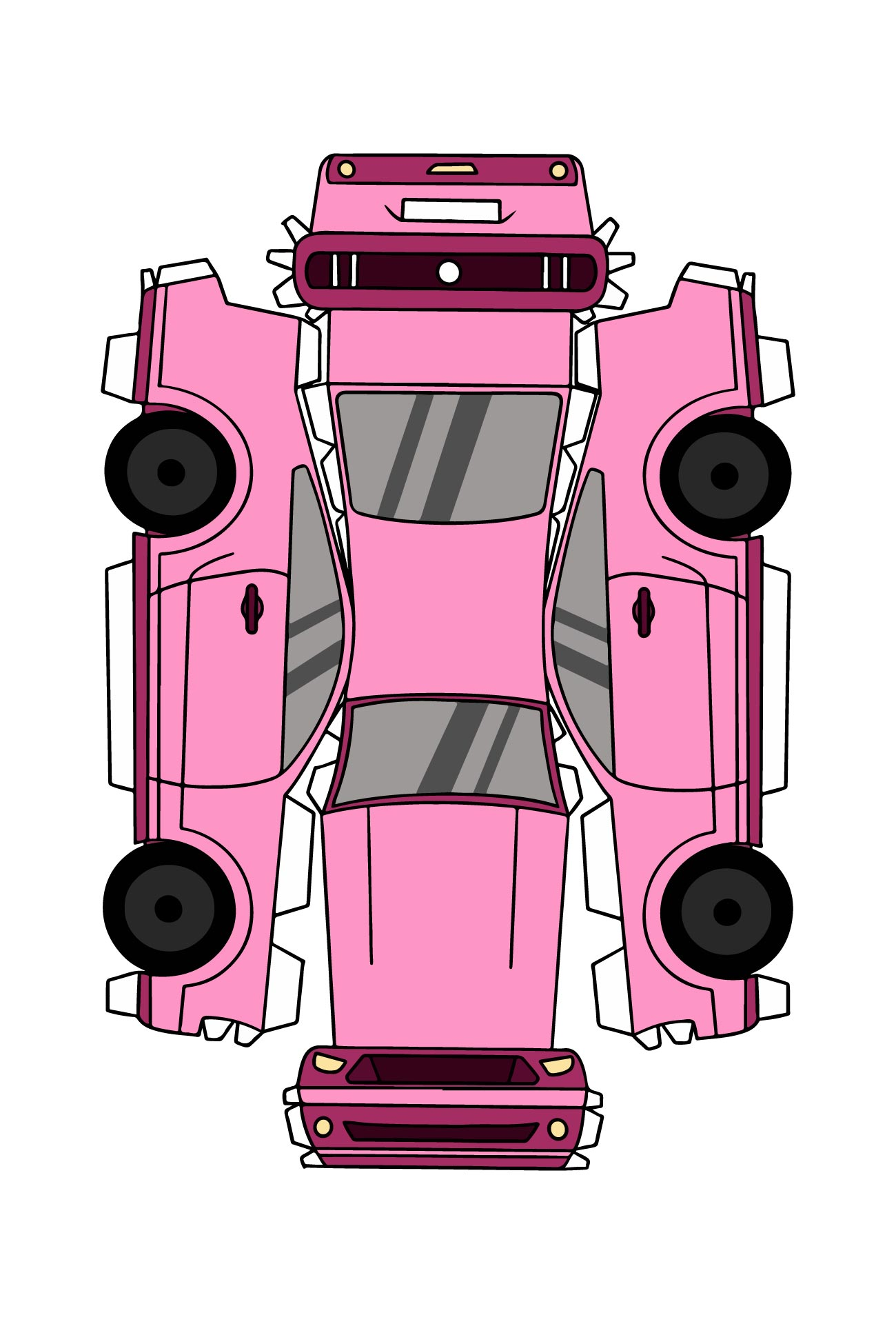 Printable Paper Car Template