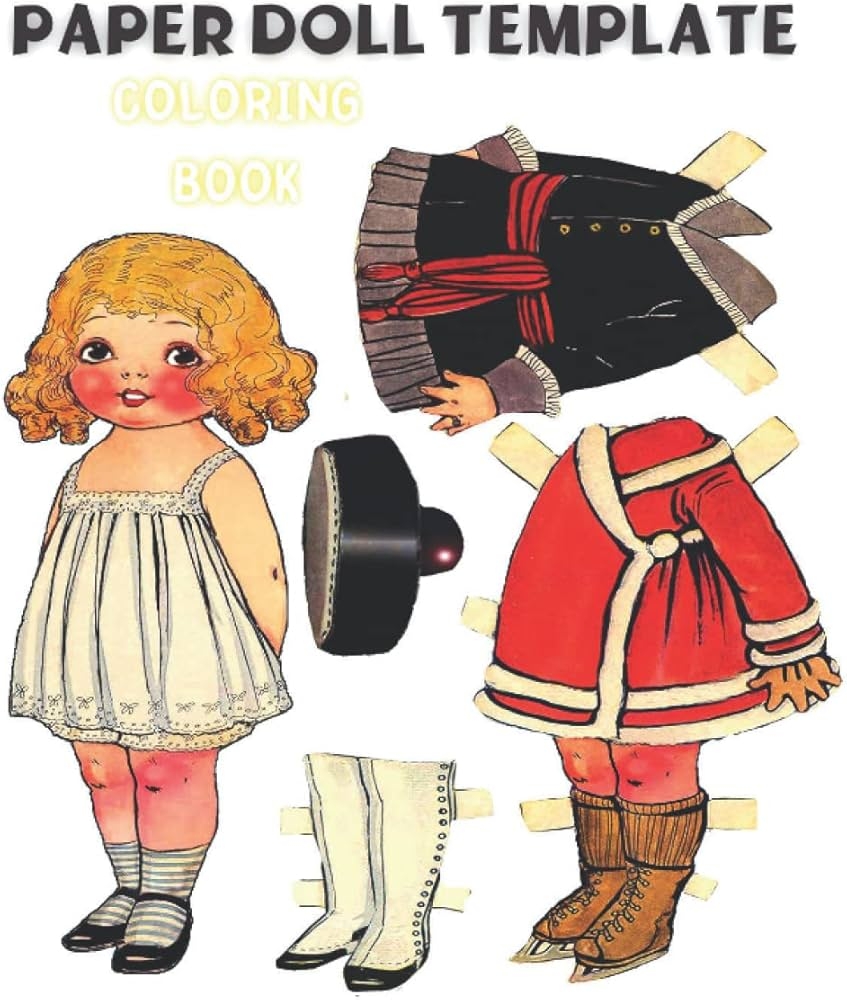 Paper Doll Template Coloring Book Coloring Pages For Adults And Kids Relaxation And Stress Relief High Quality Pages With Great Illustrations Color Boziri Amazon co uk Books