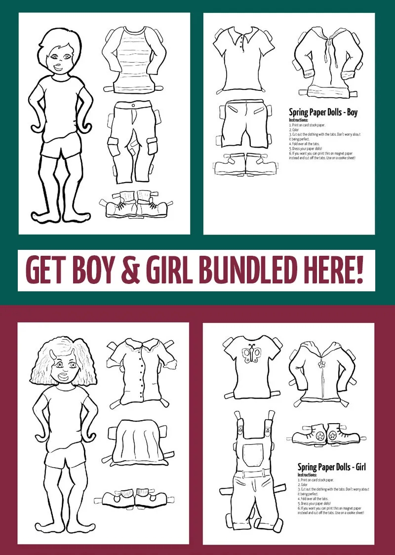 Paper Doll Templates For Spring Print Craft Moms And Crafters
