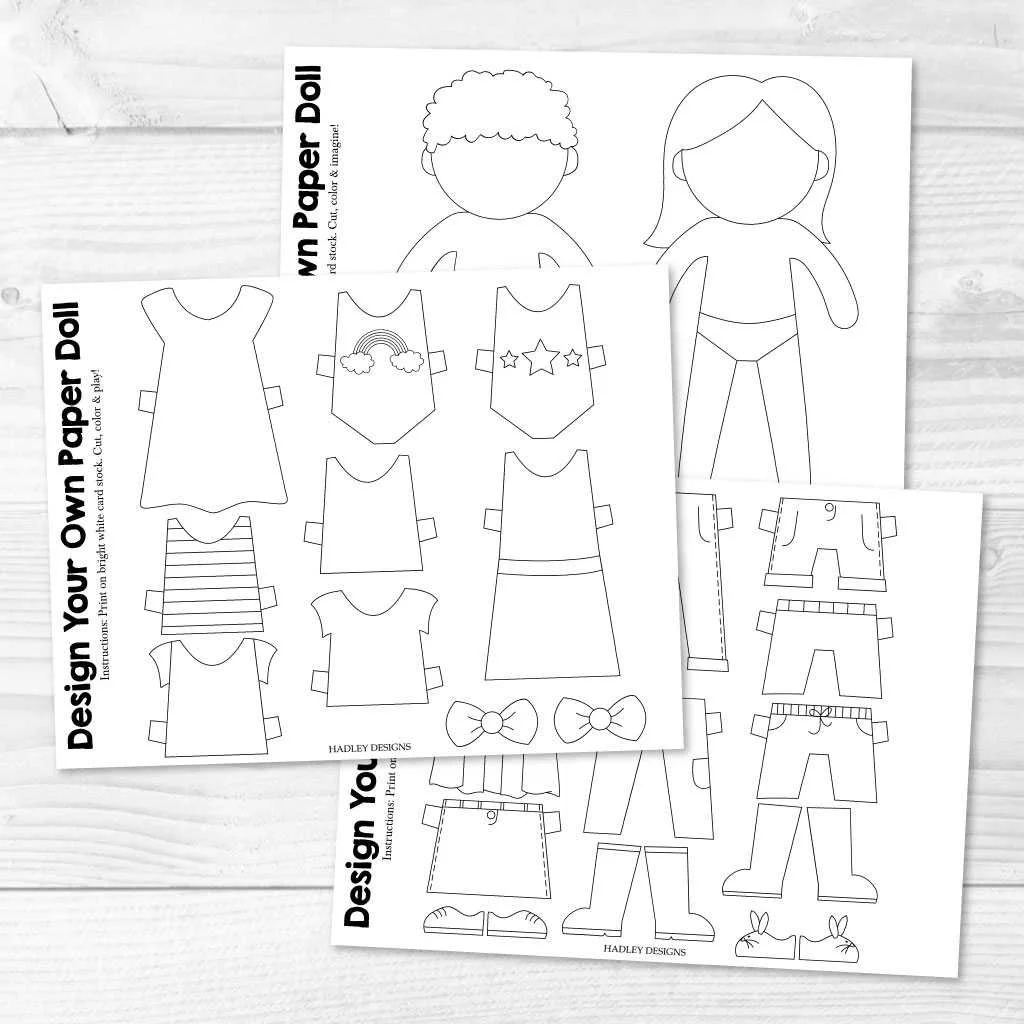 Paper Dolls Patterns Paper Dolls Printable Coloring Paper Dolls PDF Paper Dolls Prints Paper Dolls Template Paper Dolls To Color Etsy