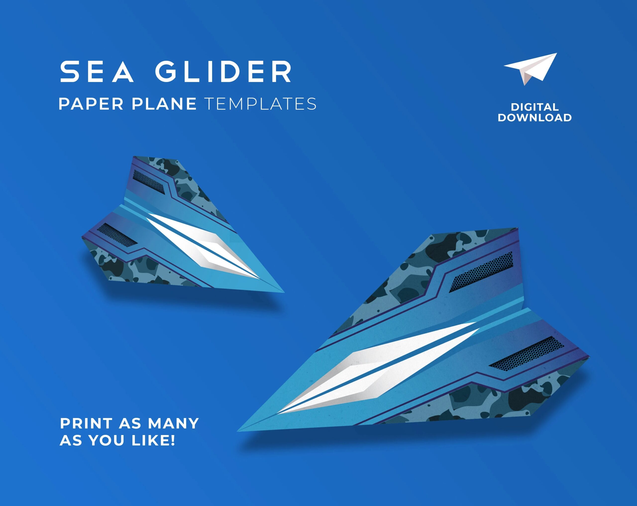 Paper Plane Template Instant Download Printable Plane Home And School Activity Birthday Party Fun Educational Fun Sea Glider Etsy