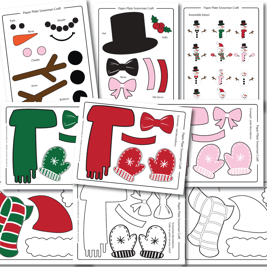 Paper Plate Snowman Craft For Kids Free PDF Template Daydream Into Reality