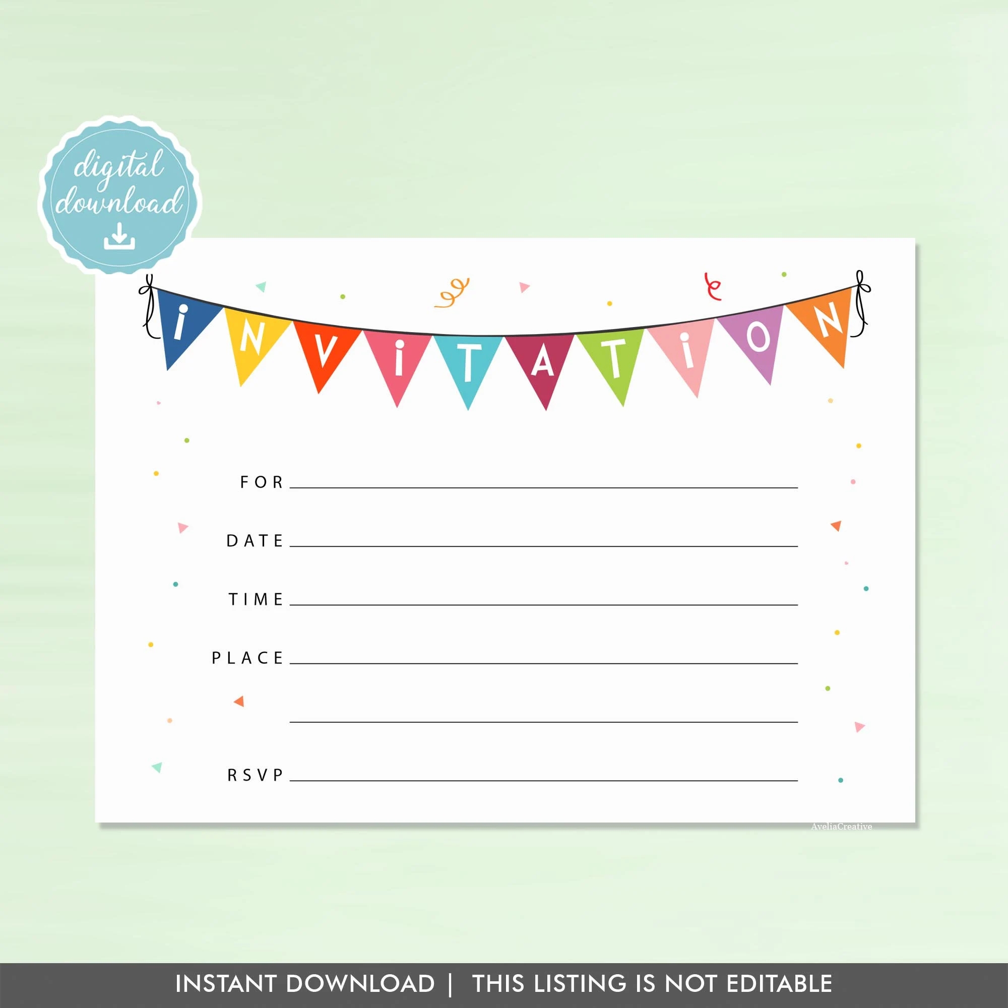 Blank Free Printable Birthday Invitation Templates