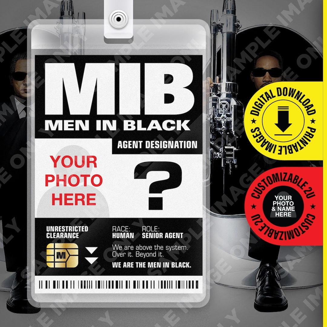 Free Printable Card Template Men In Black Badge