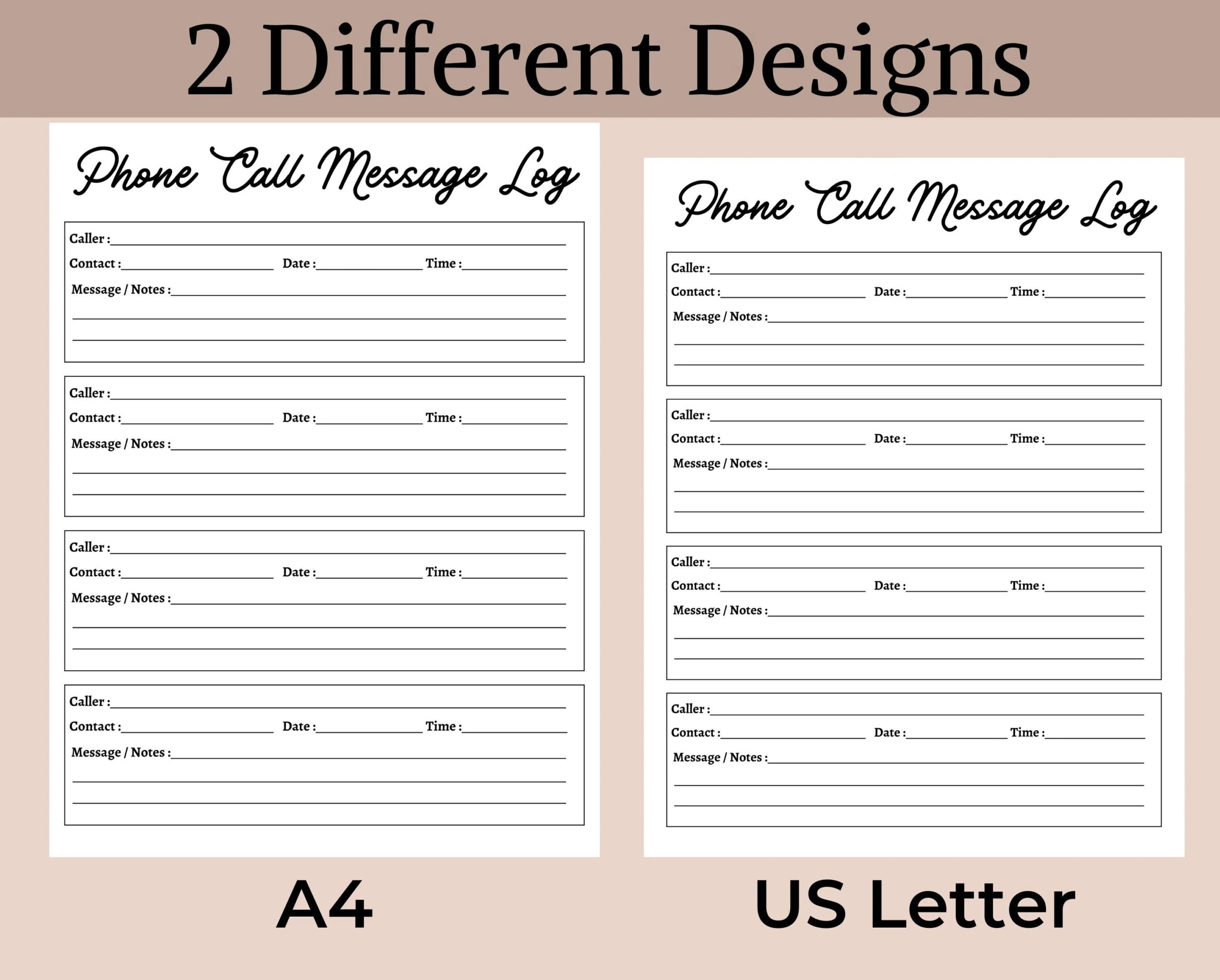 Pdf Free Printable Phone Message Template