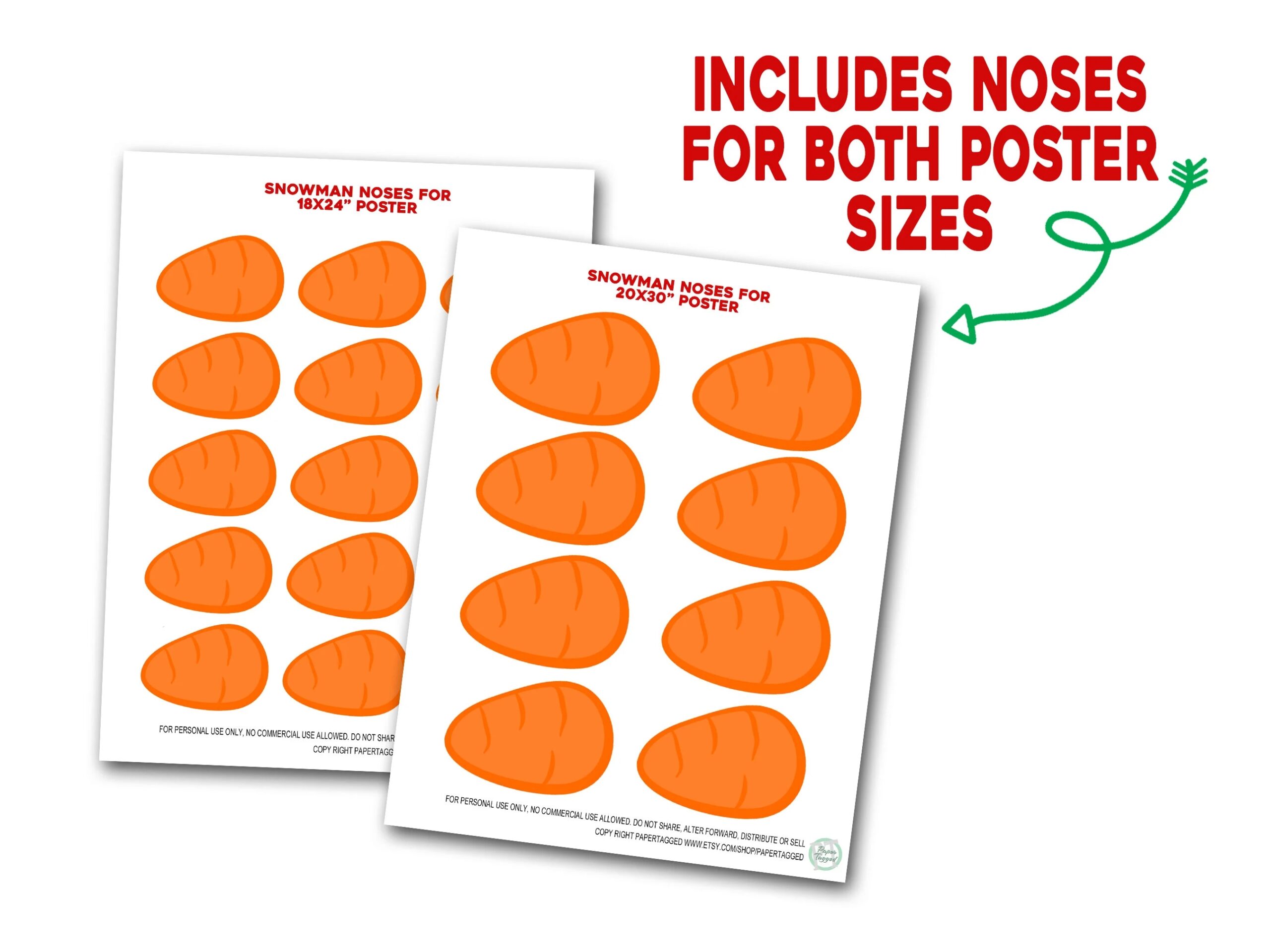 Free Printable Snowman Nose Template
