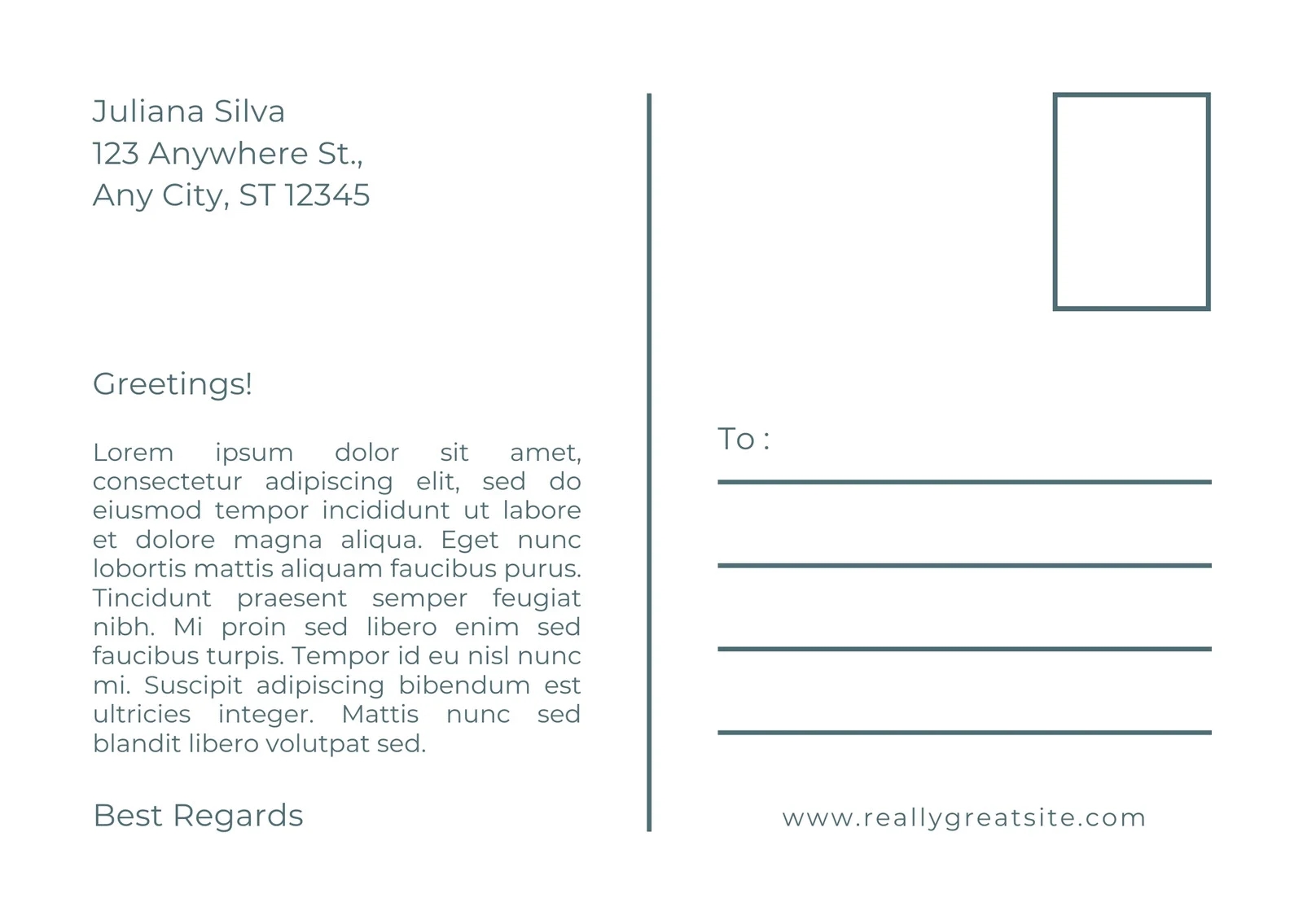 Postcard Template Free Printable