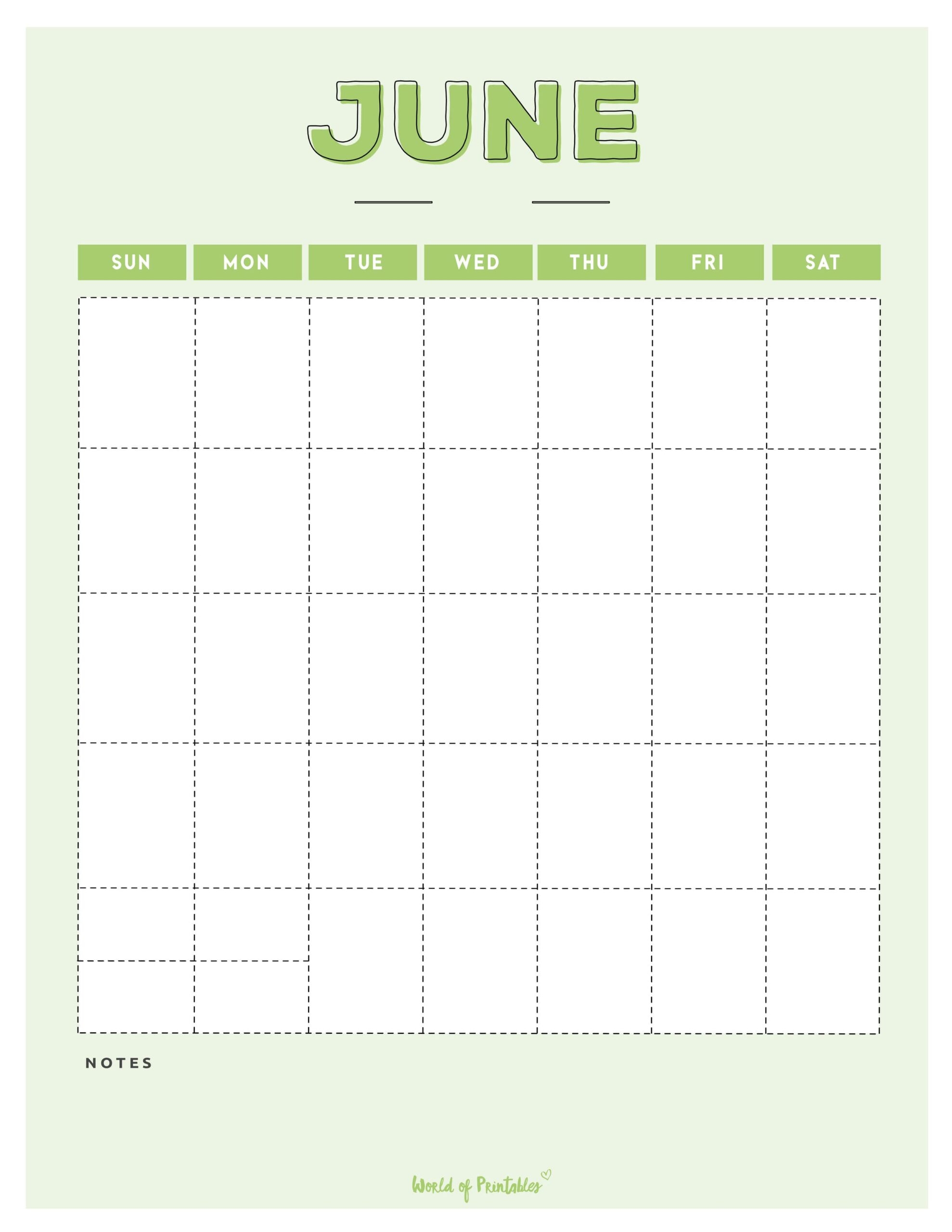 Free Printable Blank Calendar Templates