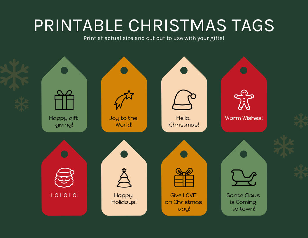 Printable Christmas Tags Venngage