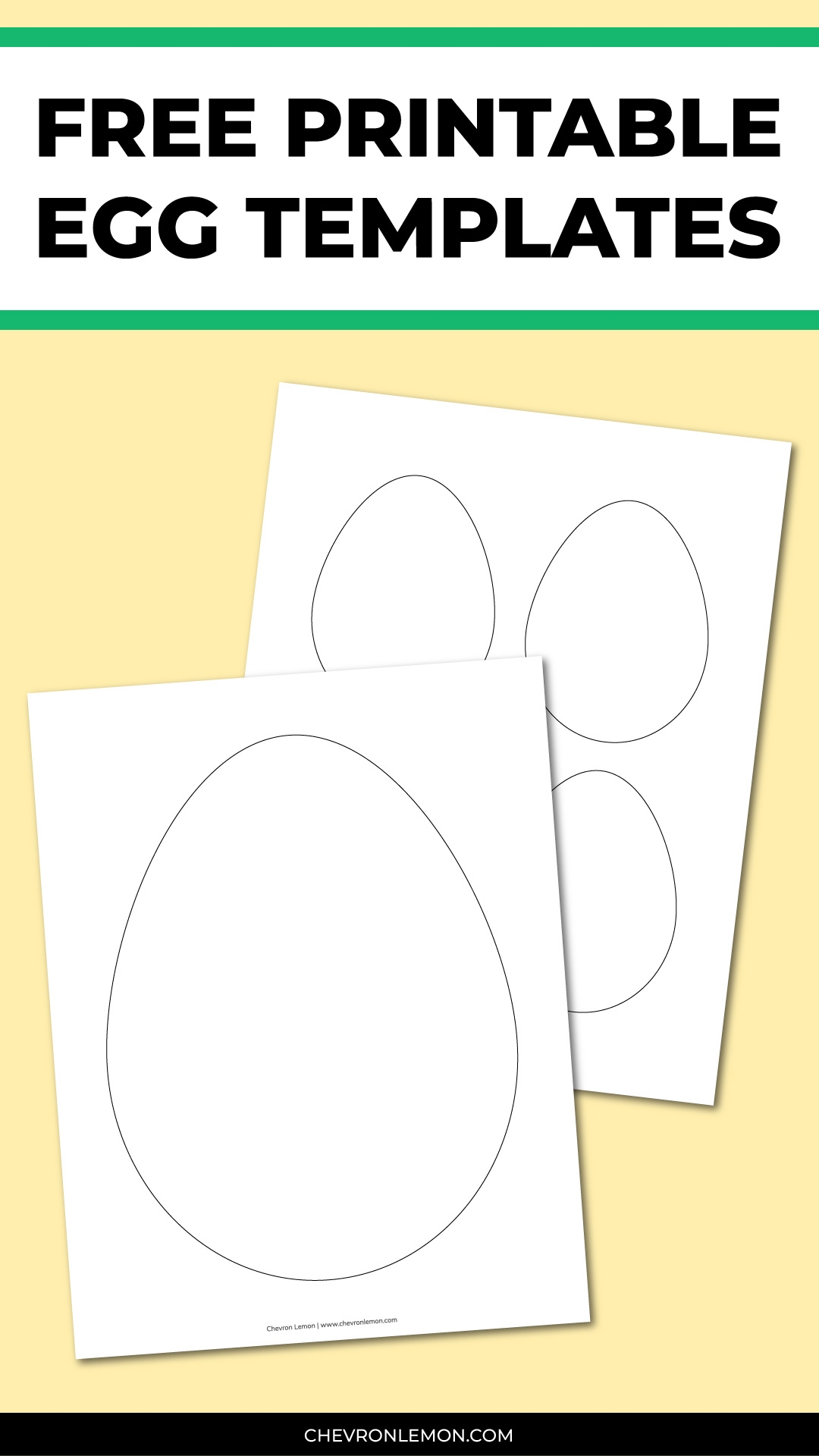 Printable Egg Templates In Different Sizes Chevron Lemon