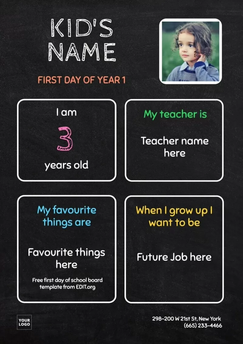 Printable First Day Of School Templates