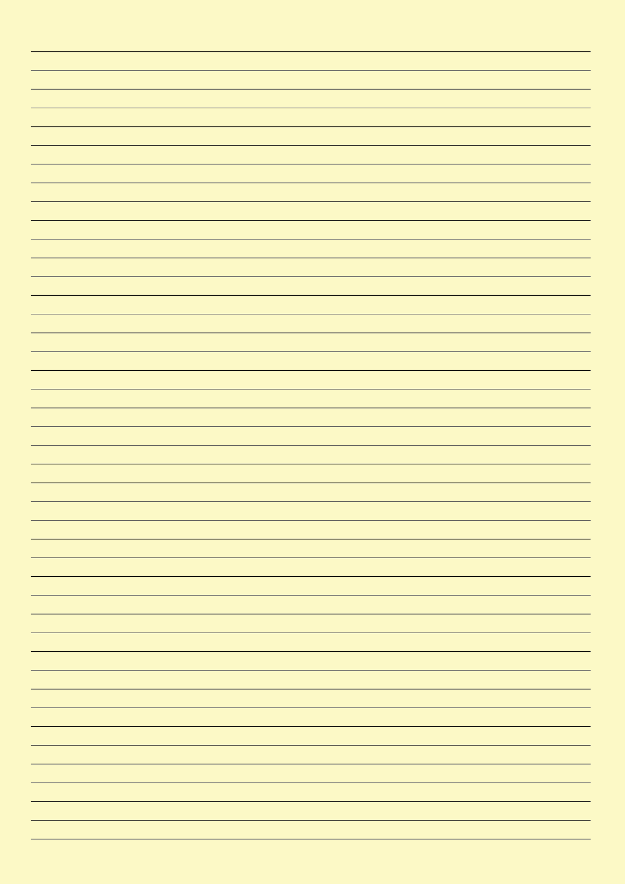 Printable Lined Paper Template