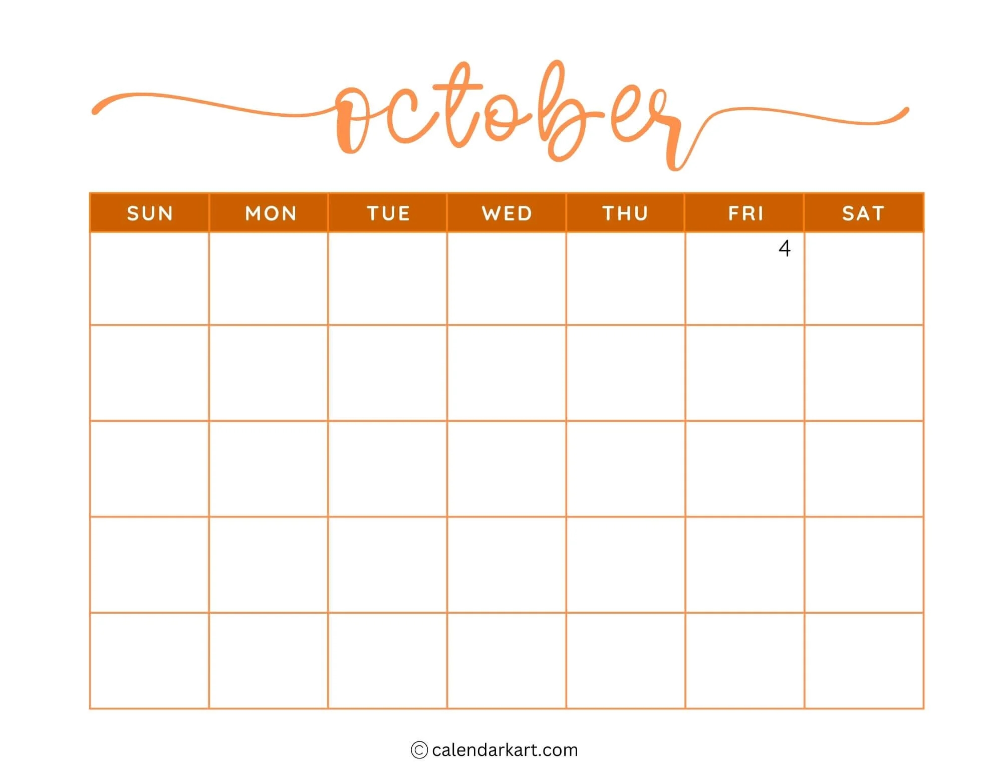 Blank Printable Calendar Template