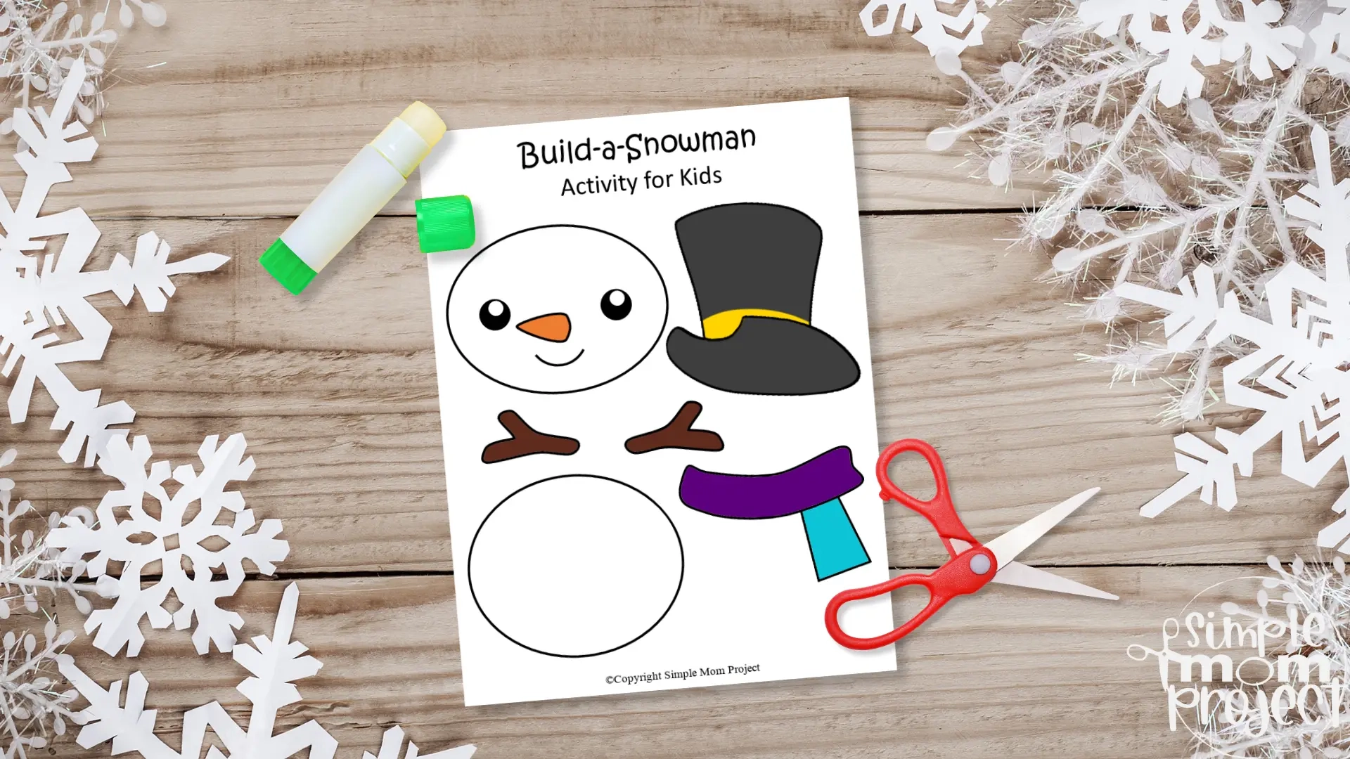 Printable Snowman Craft With FREE Template Simple Mom Project