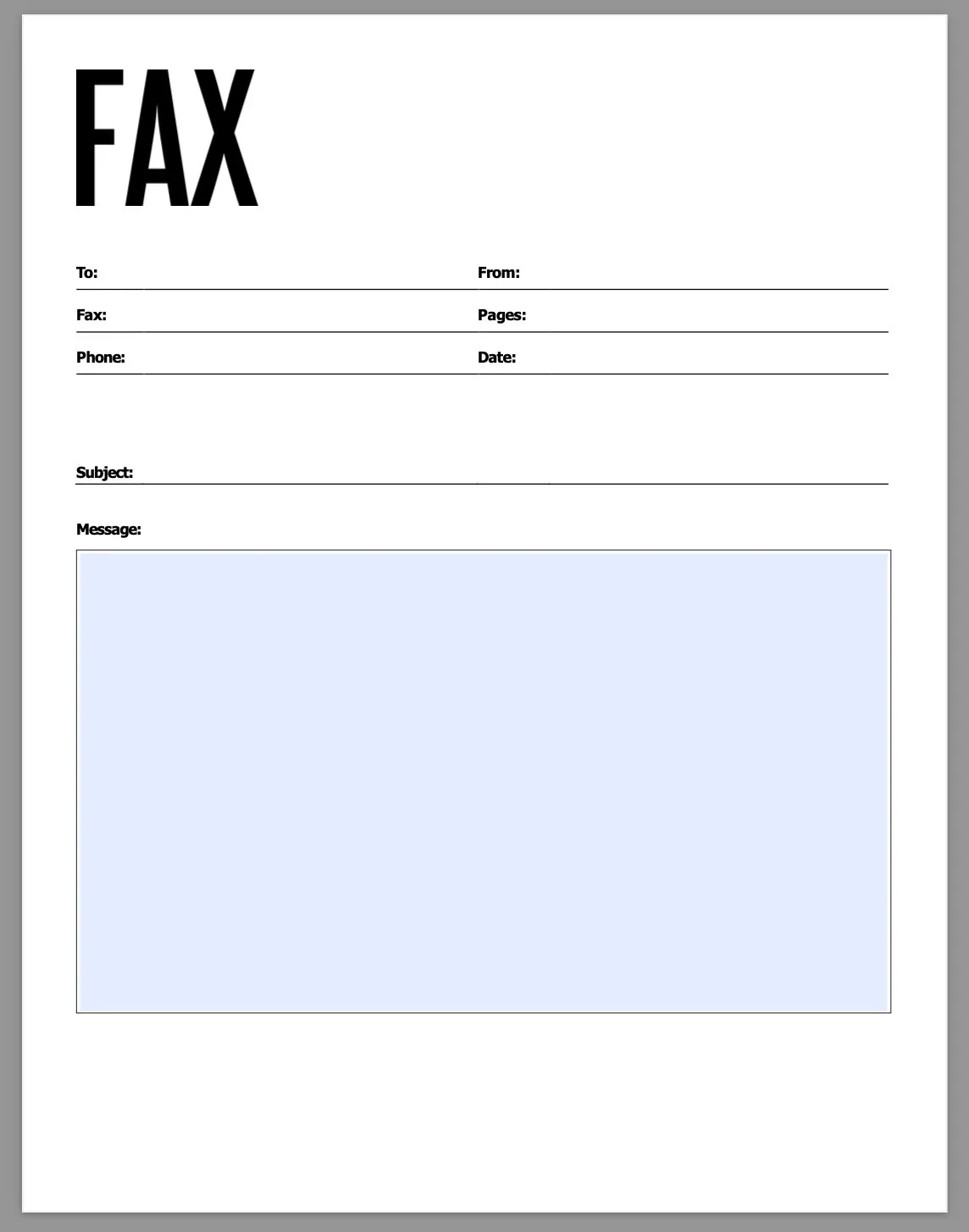Professional Fax Cover Sheets Printable Templates For Business Use Etsy