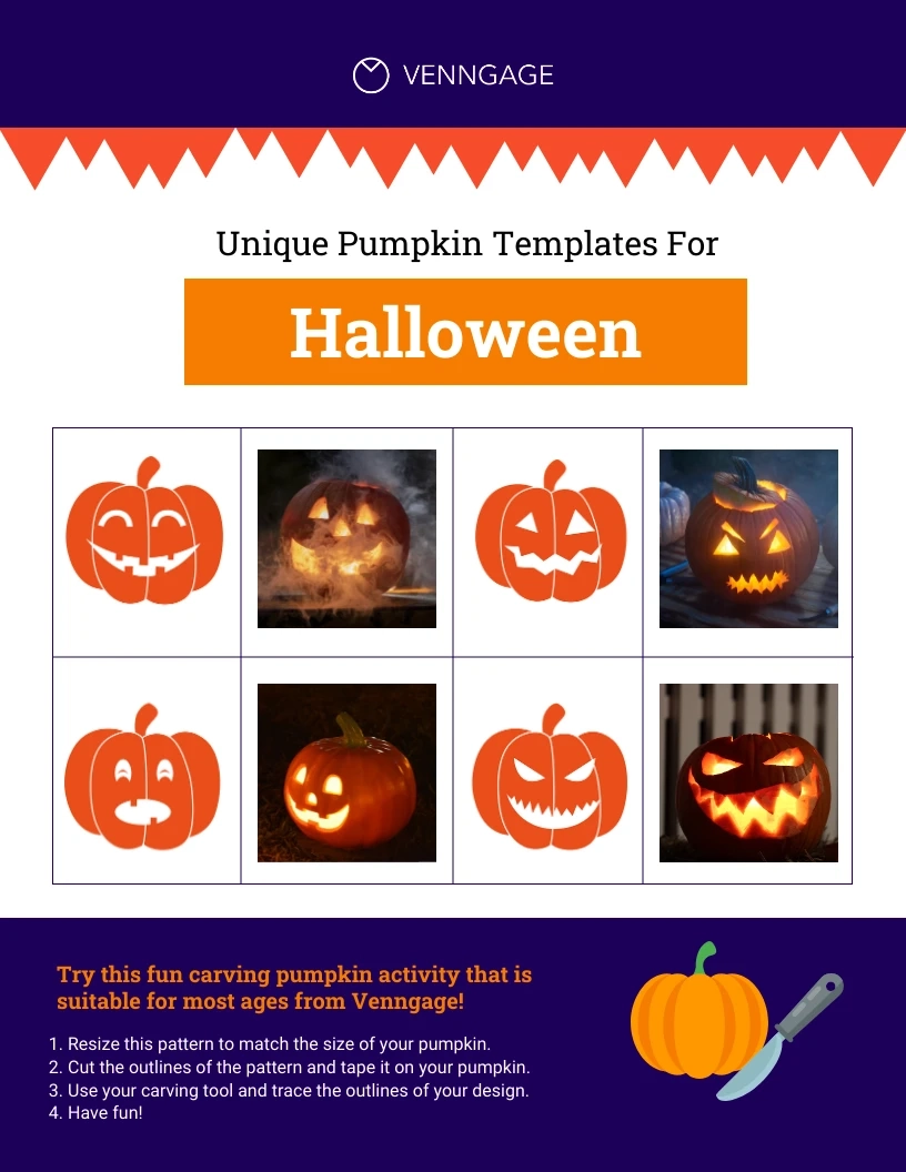 Pumpkin Carving Template Venngage