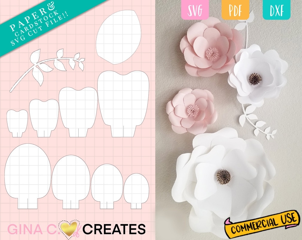 Reign And Scarlett Paper Flower Bundle Templates