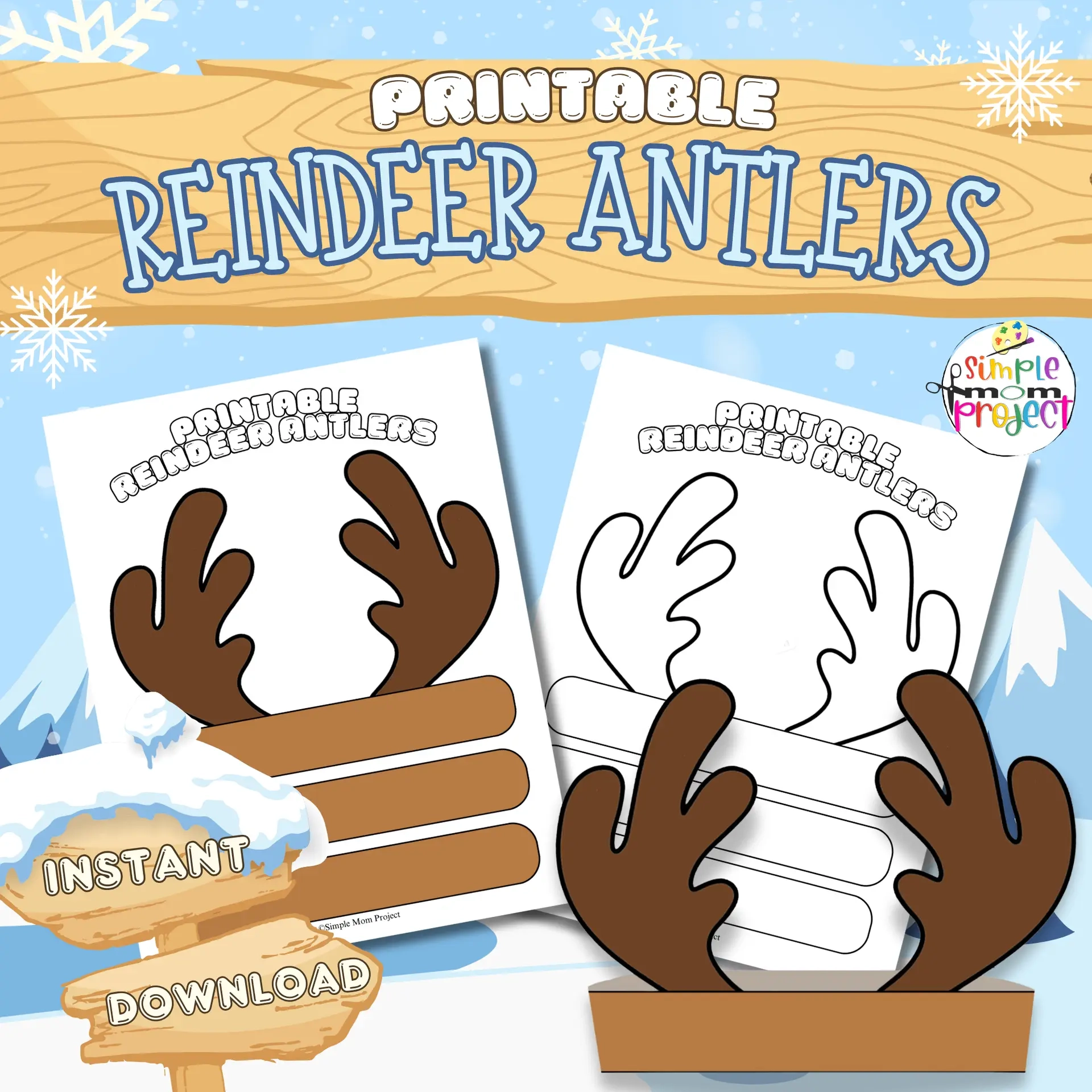 Free Printable Reindeer Antlers Template