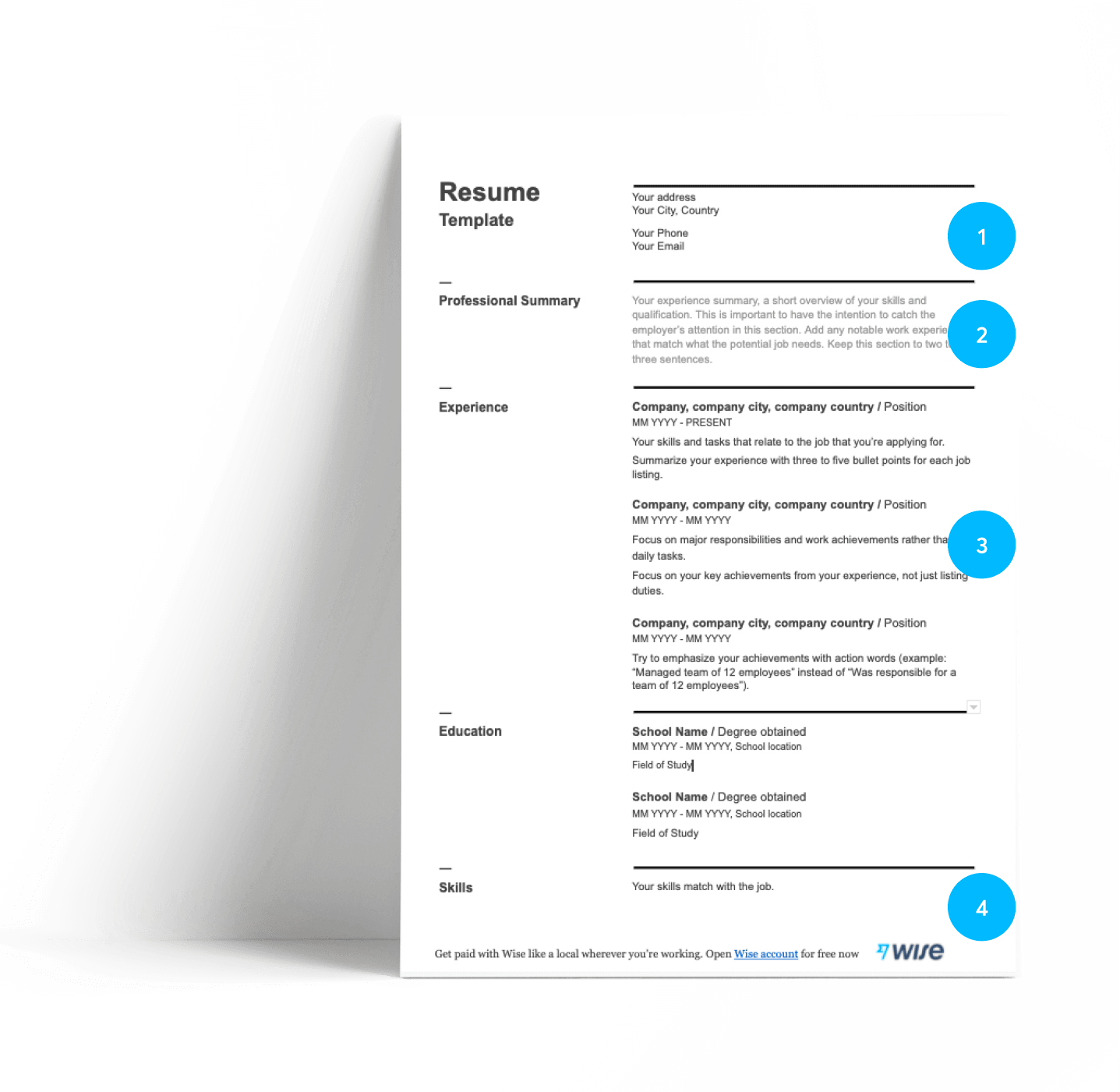 Resume Templates Free Printable