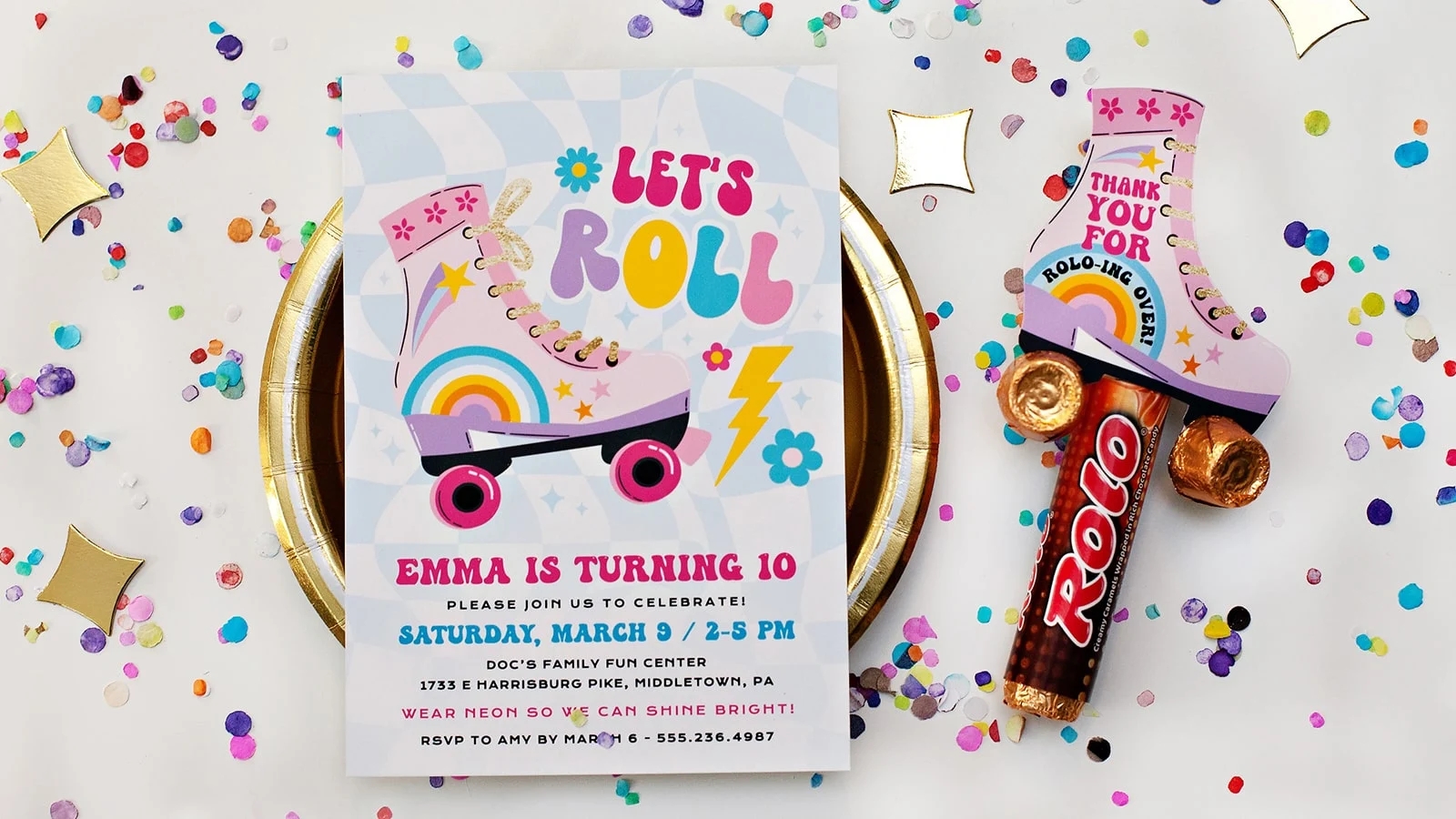 Roller Skate Birthday Party Invitation Favor Hersheyland