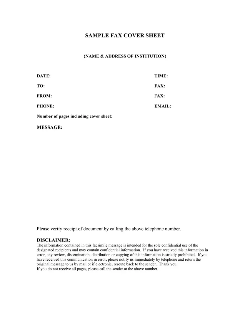 Sample Fax Cover Fill Out Printable PDF Forms Online