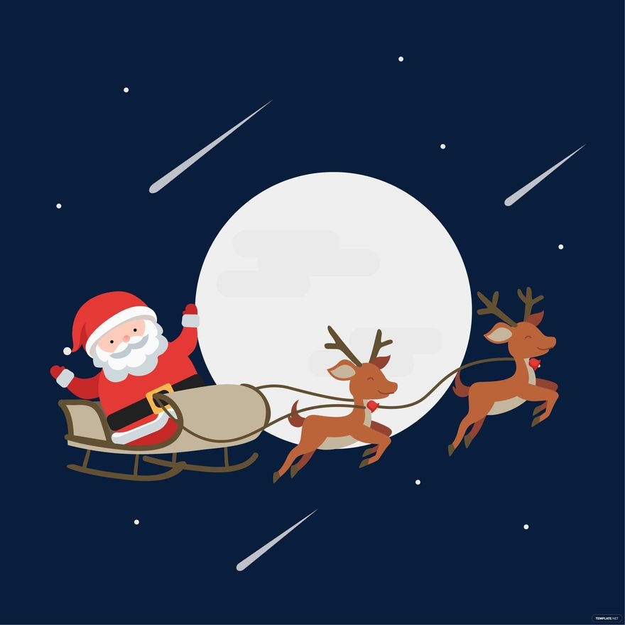Free Printable Santa Sleigh And Reindeer Template