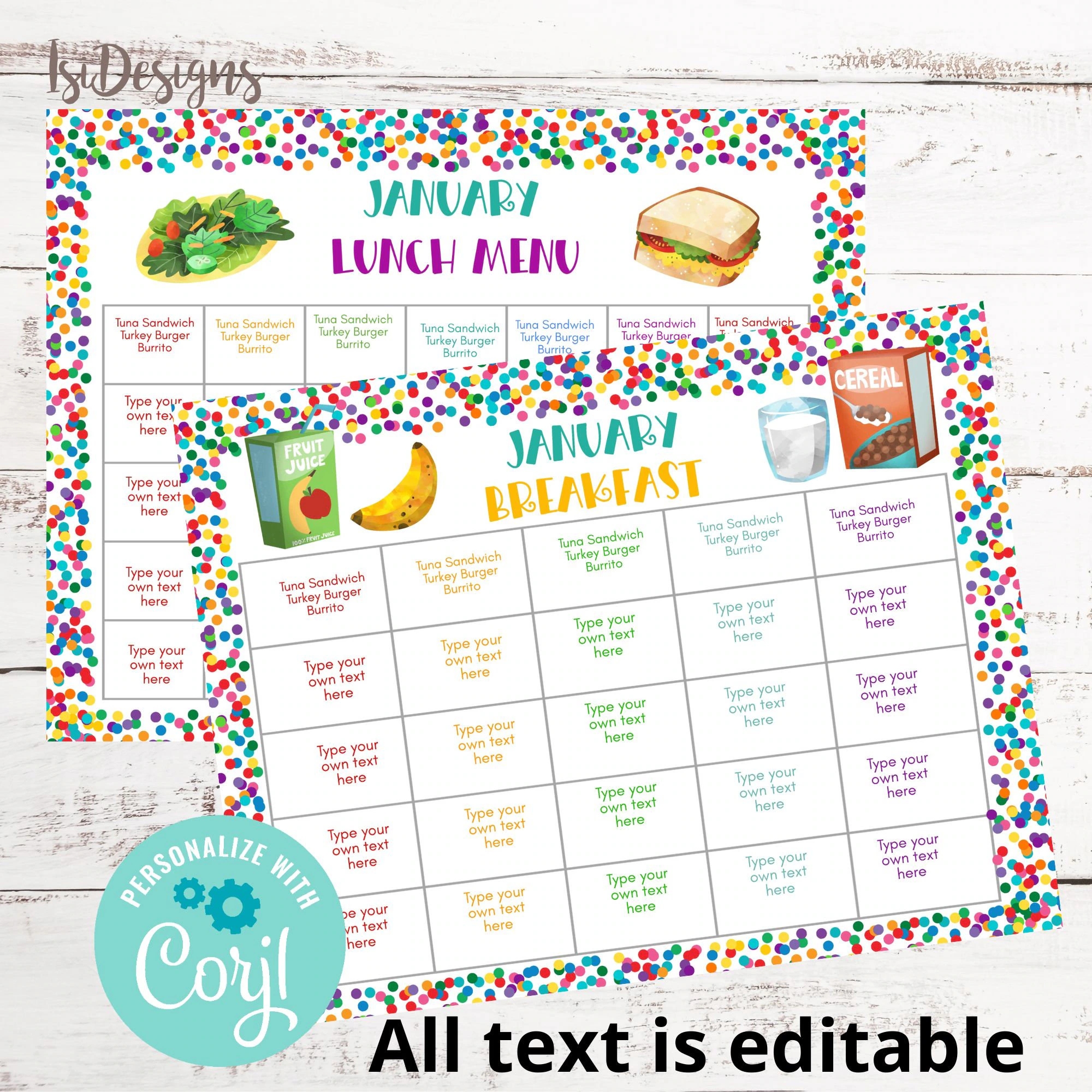 School Canteen Anxous Menu Design