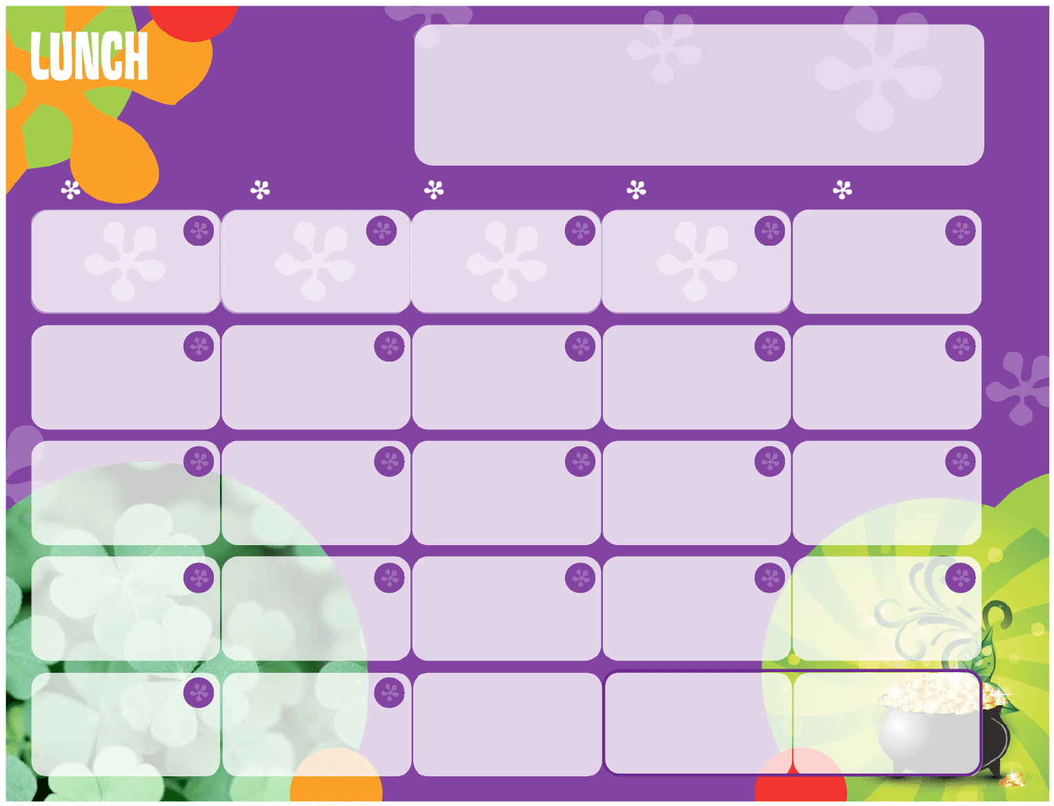 Free Printable School Lunch Menu Template