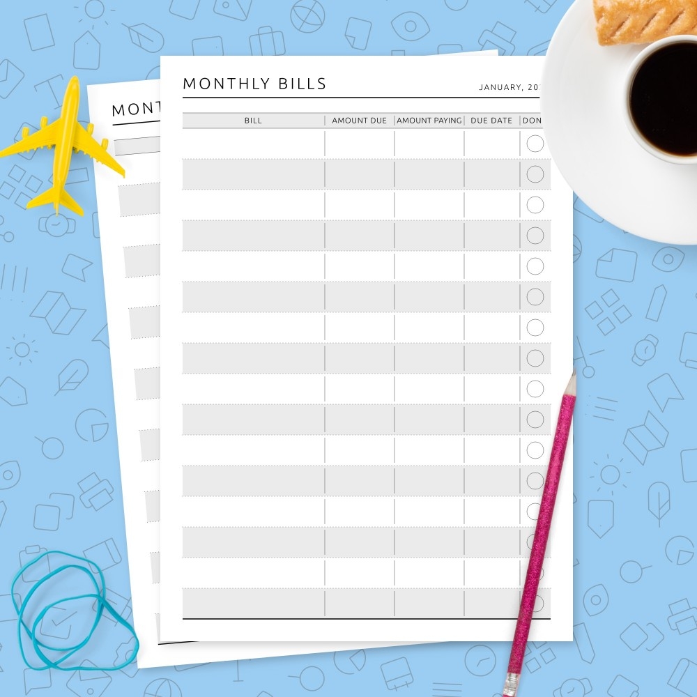 Bill Template Printable