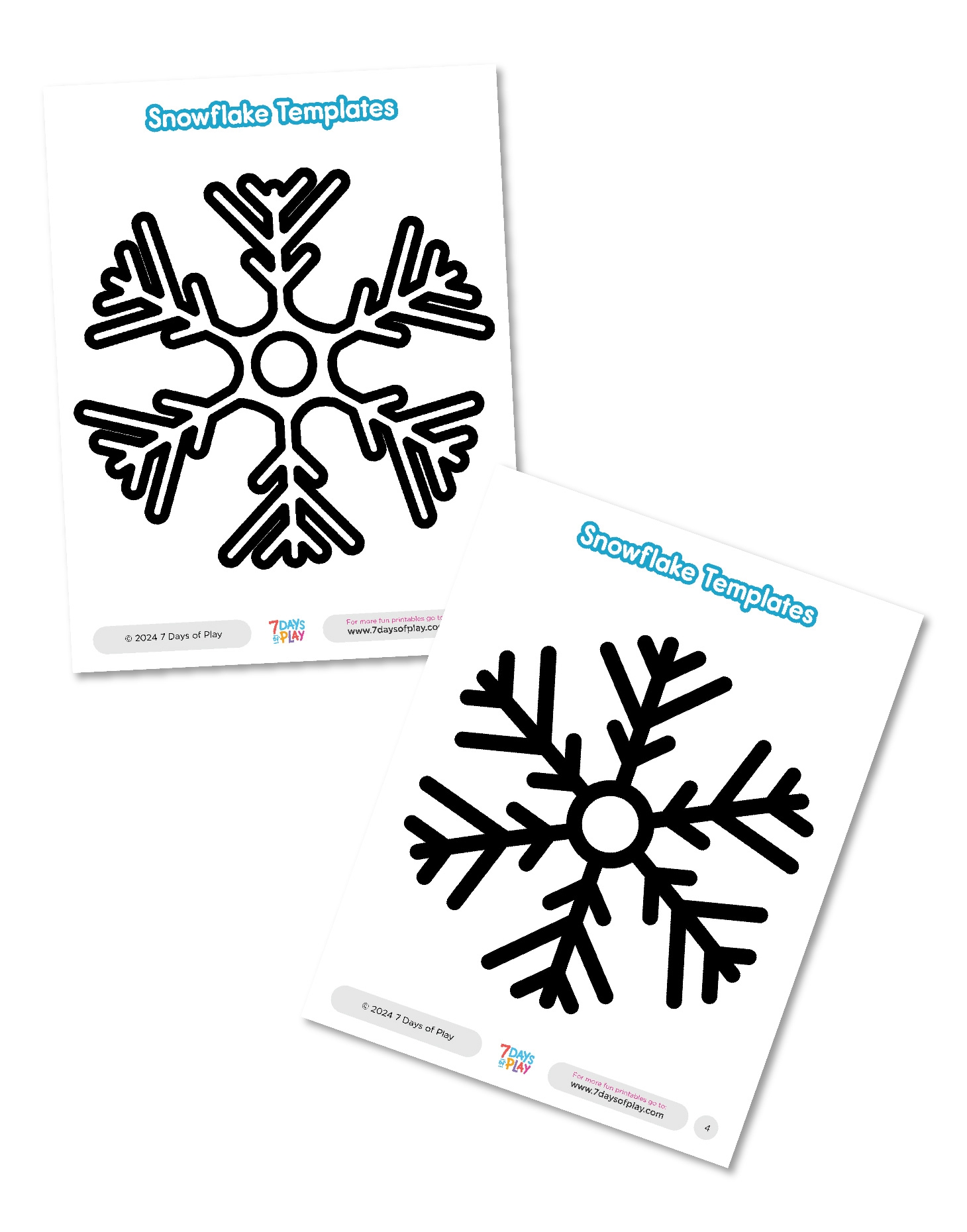 Snowflake Templates Free Printable 7 Days Of Play