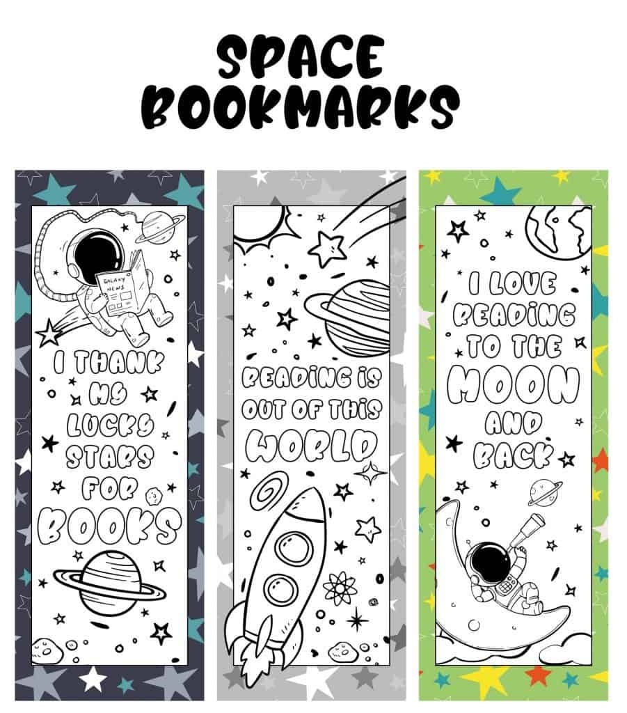 Space Printable Bookmarks To Color Views From A Step Stool