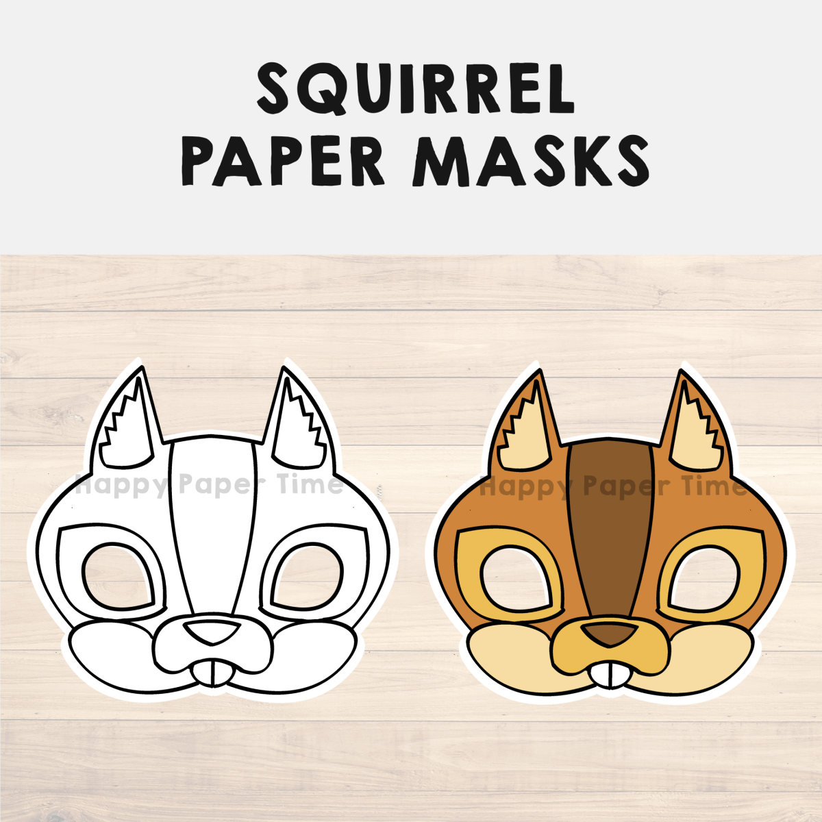 Squirrel Paper Mask Printable Woodland Forest Animal Coloring Craft Activity Made By Teachers